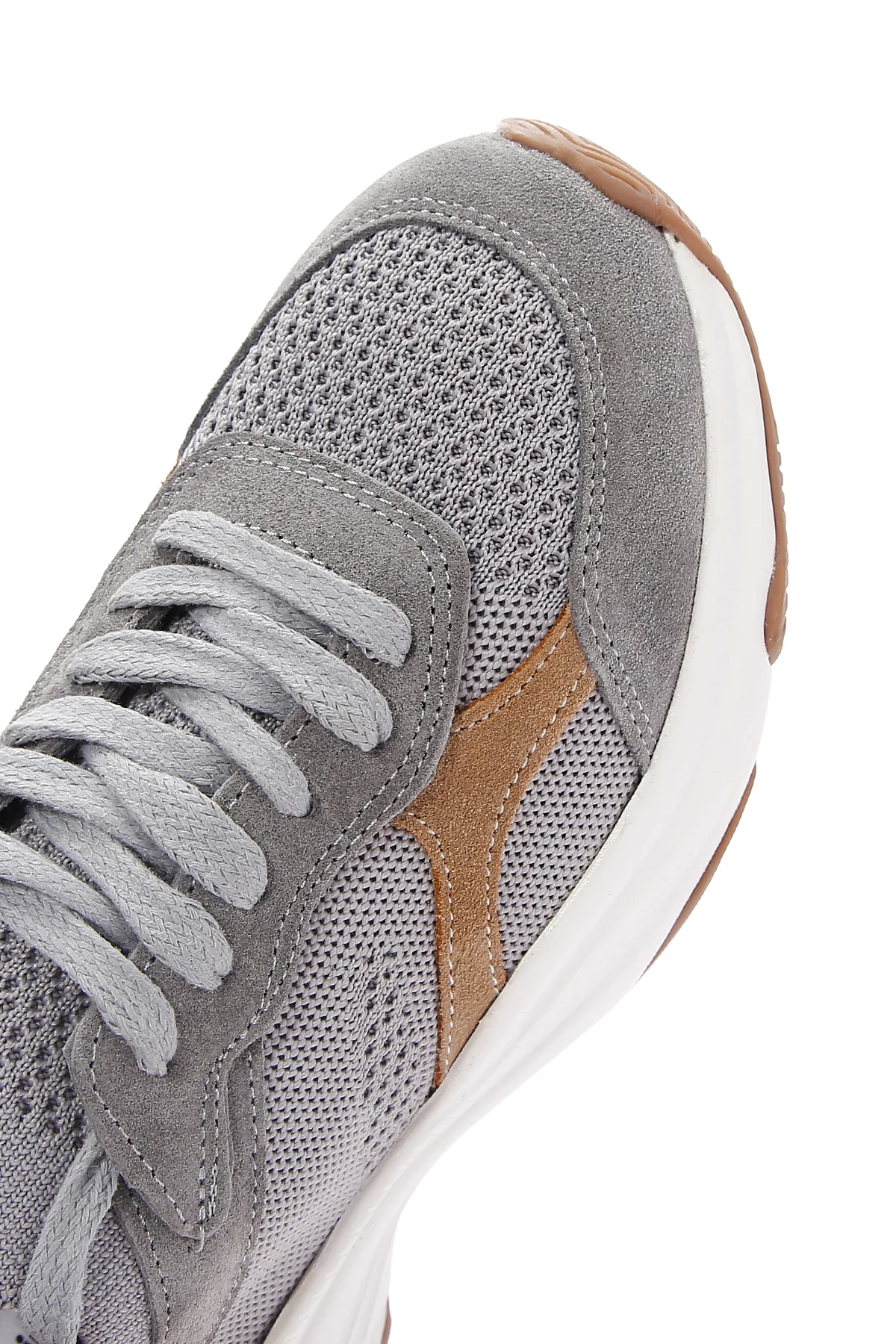 Kadın Gri Deri Sneaker - Image 8