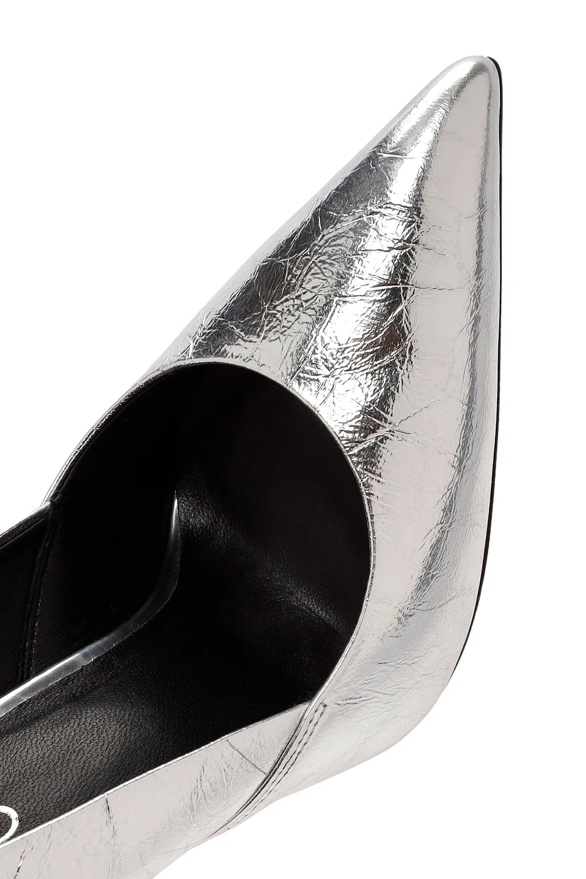 Kadın Gri İnce Topuklu Metalik Deri Stiletto - Image 10