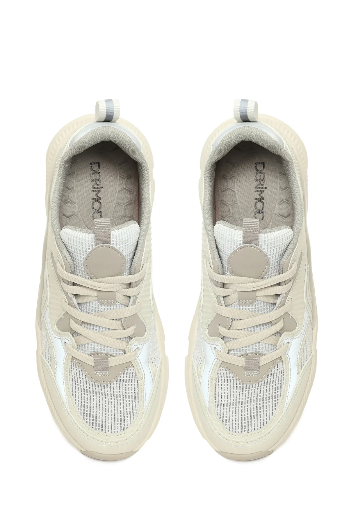 Kadın Gri Kalın Tabanlı Bağcıklı Sneaker - Image 4