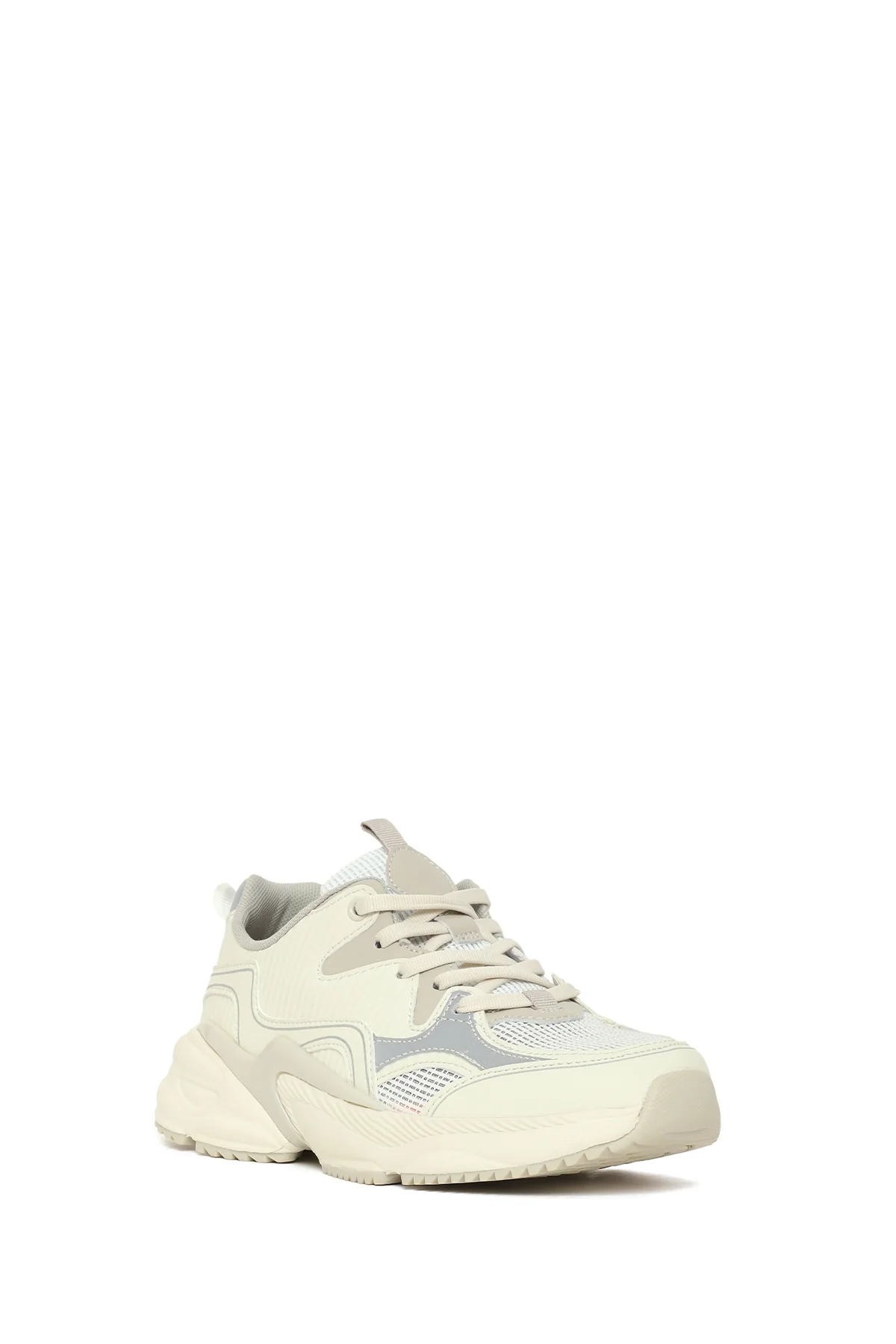 Kadın Gri Kalın Tabanlı Bağcıklı Sneaker - Image 7