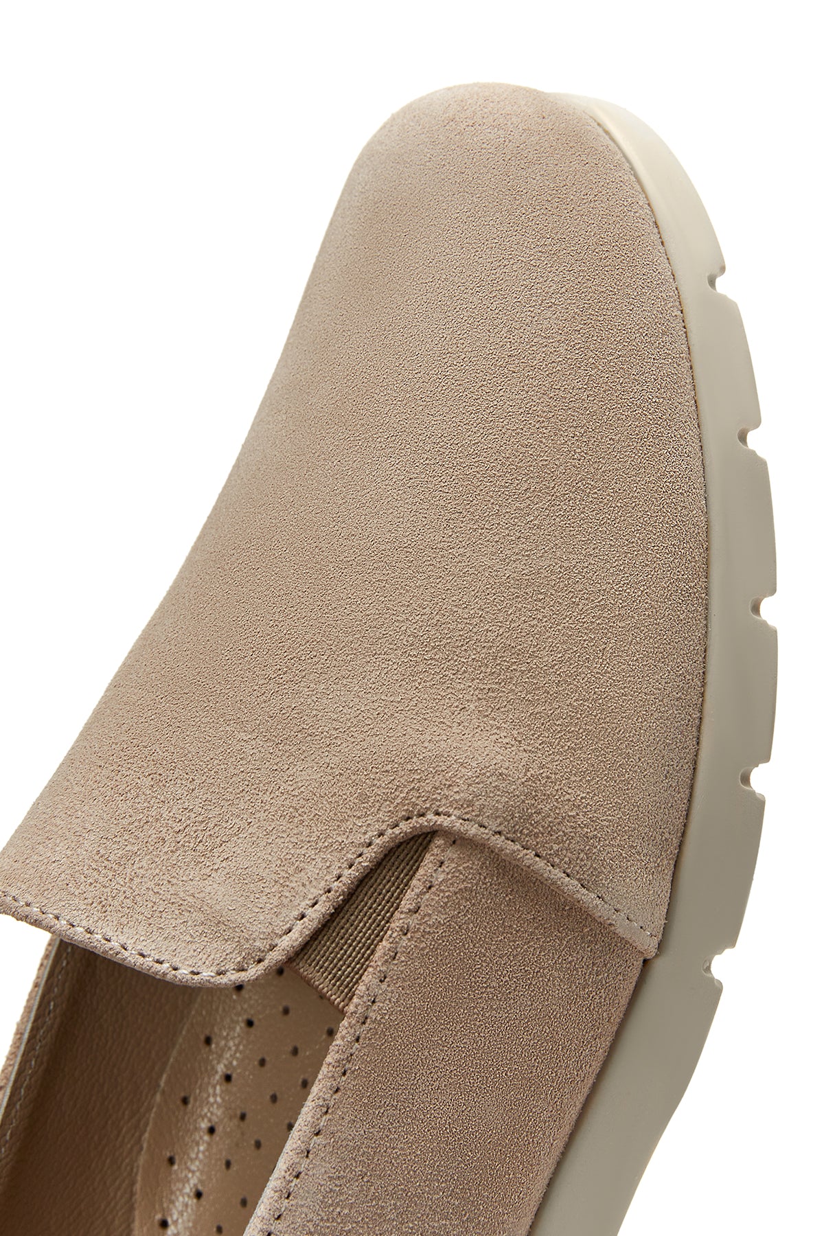 Kadın Gri Süet Deri Comfort Loafer - Image 7
