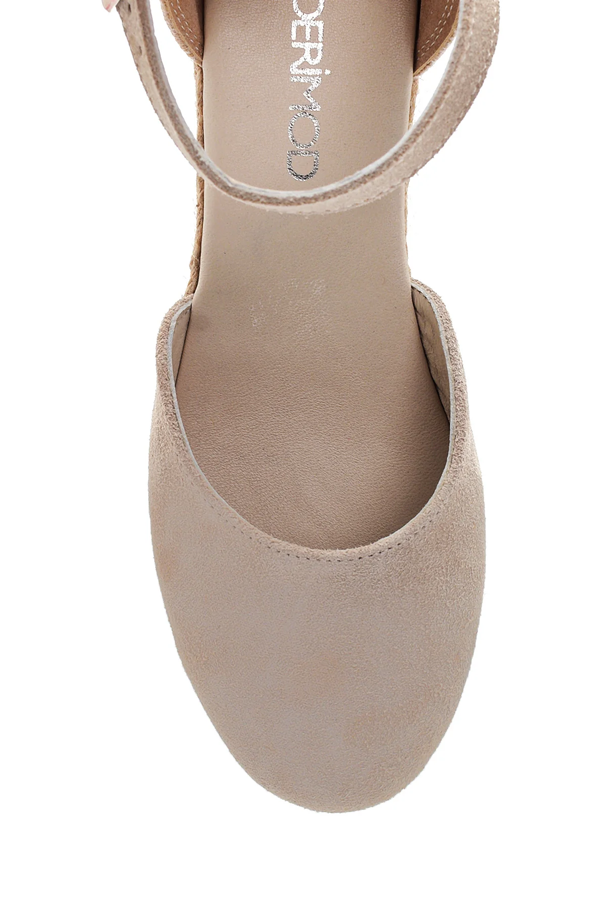 Kadın Gri Süet Deri Dolgu Topuk Espadril - Image 6