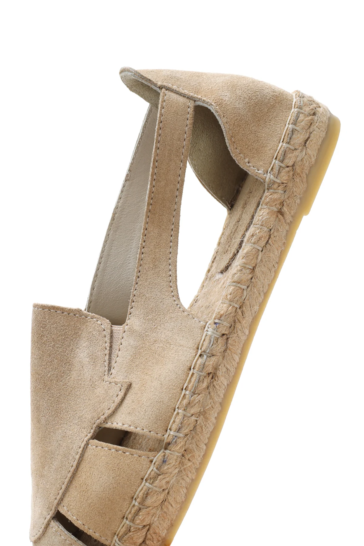 Kadın Gri Süet Deri Espadril - Image 7