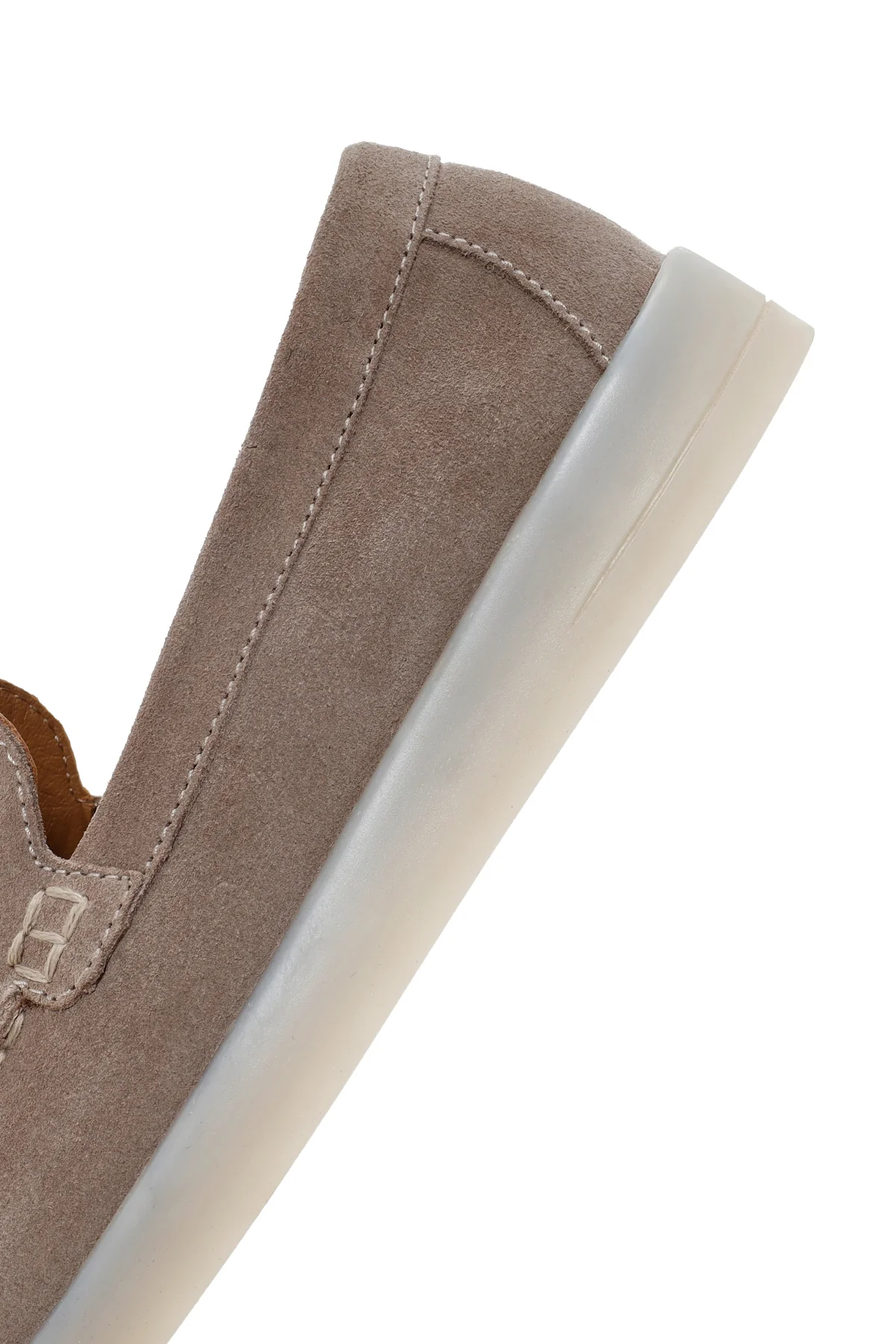 Kadın Gri Süet Deri Loafer - Image 7