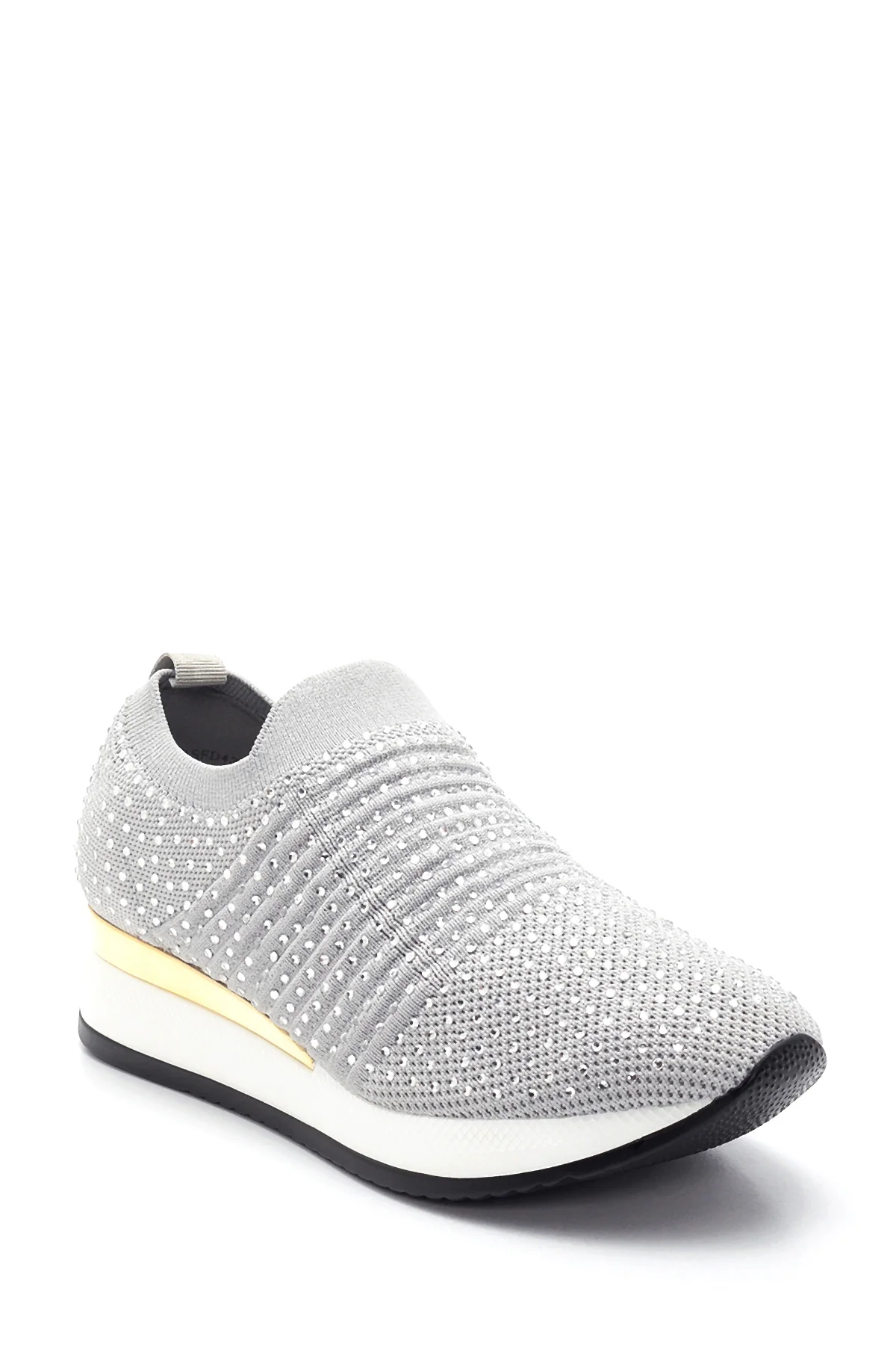 Kadın Gri Taşlı Sneaker - Image 3