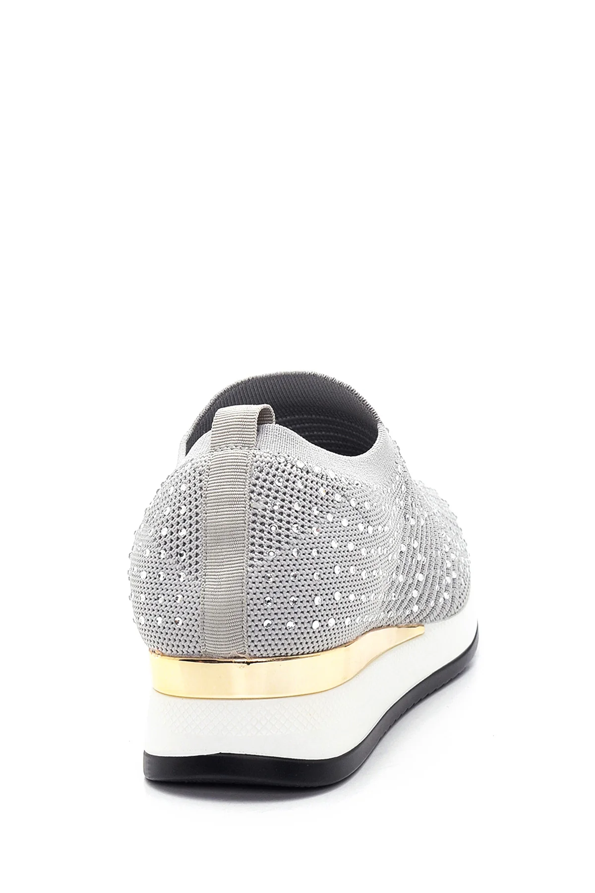 Kadın Gri Taşlı Sneaker - Image 5