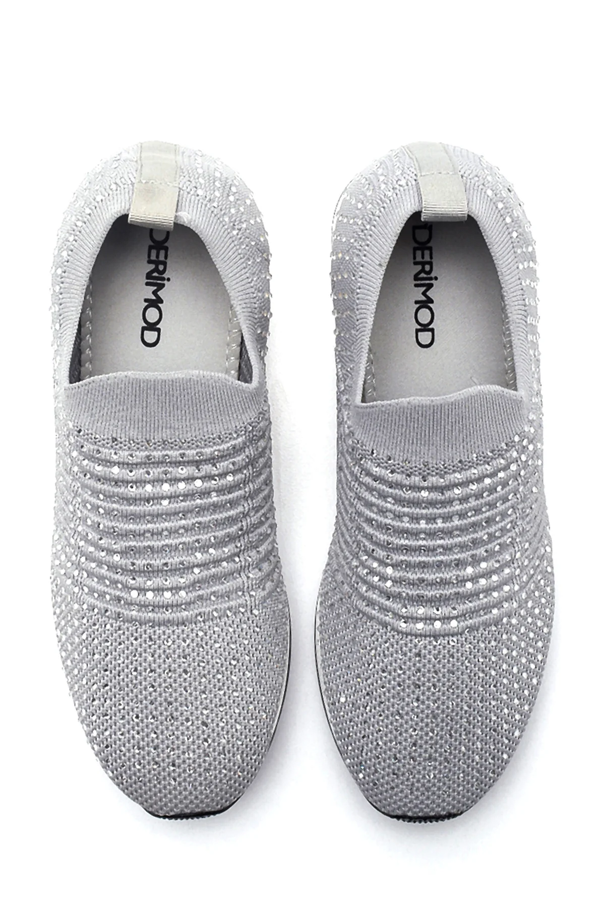 Kadın Gri Taşlı Sneaker - Image 7