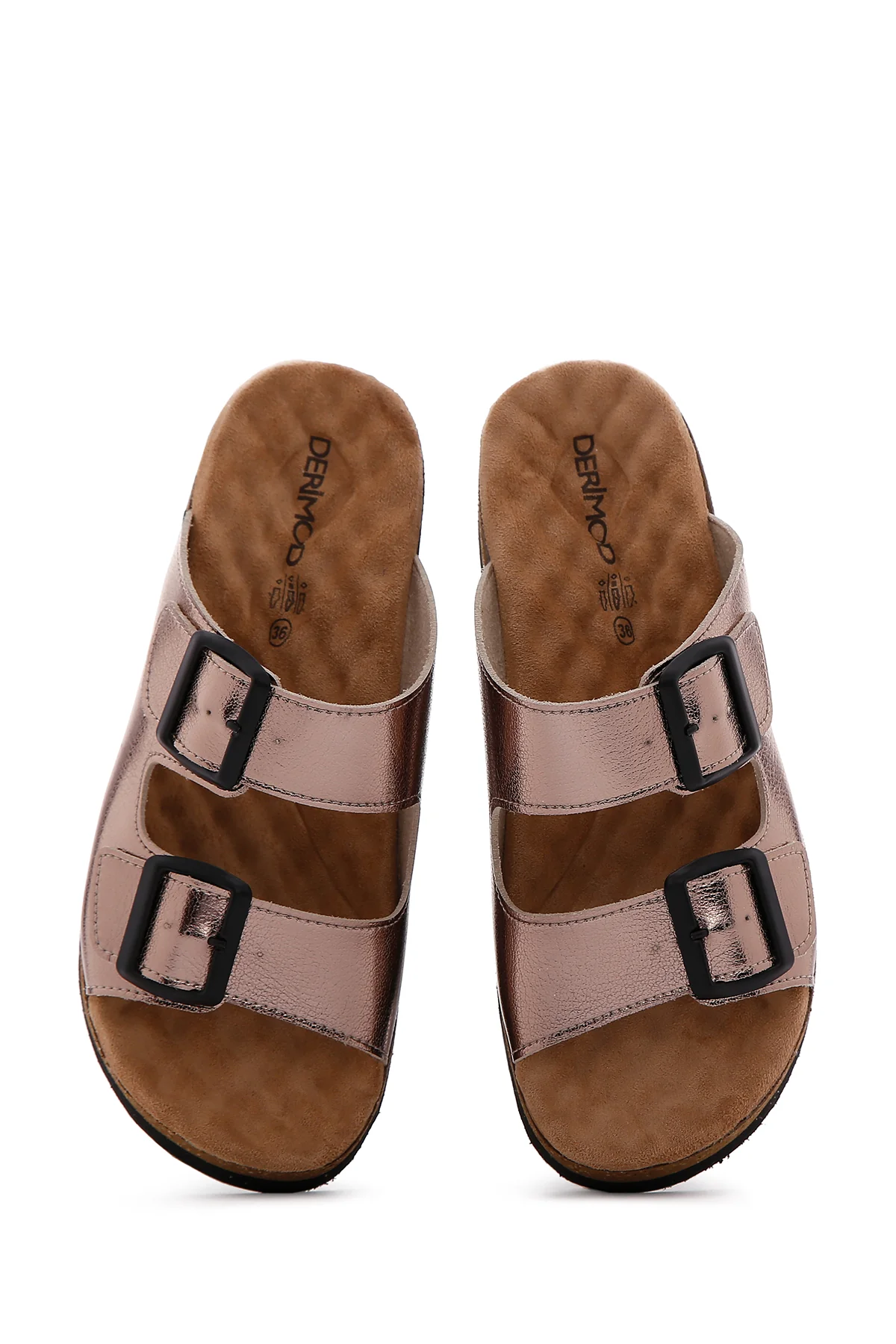 Kadın Gri Tokalı Comfort Terlik - Image 6