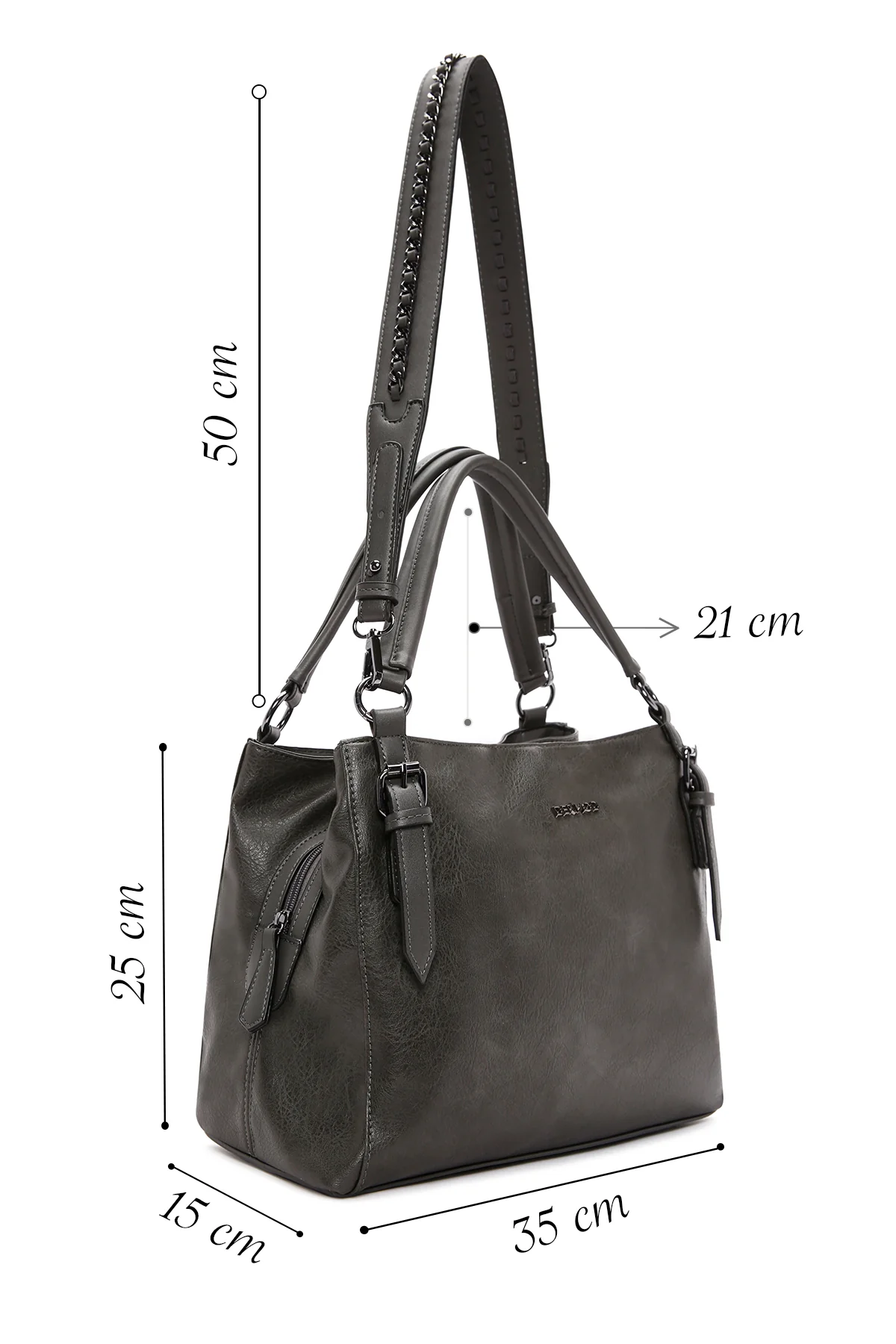 Kadın Gri Uzun Askılı Omuz Çantası - Image 2
