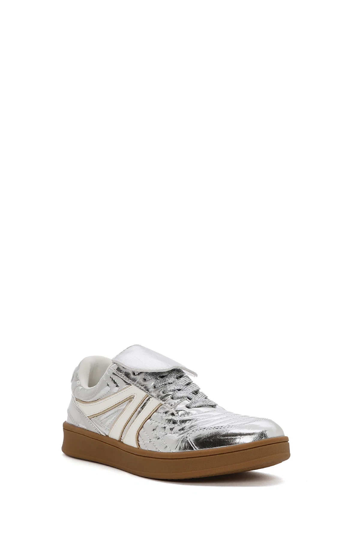 Kadın Gümüş Bağcıklı Metalik Sneaker - Image 6
