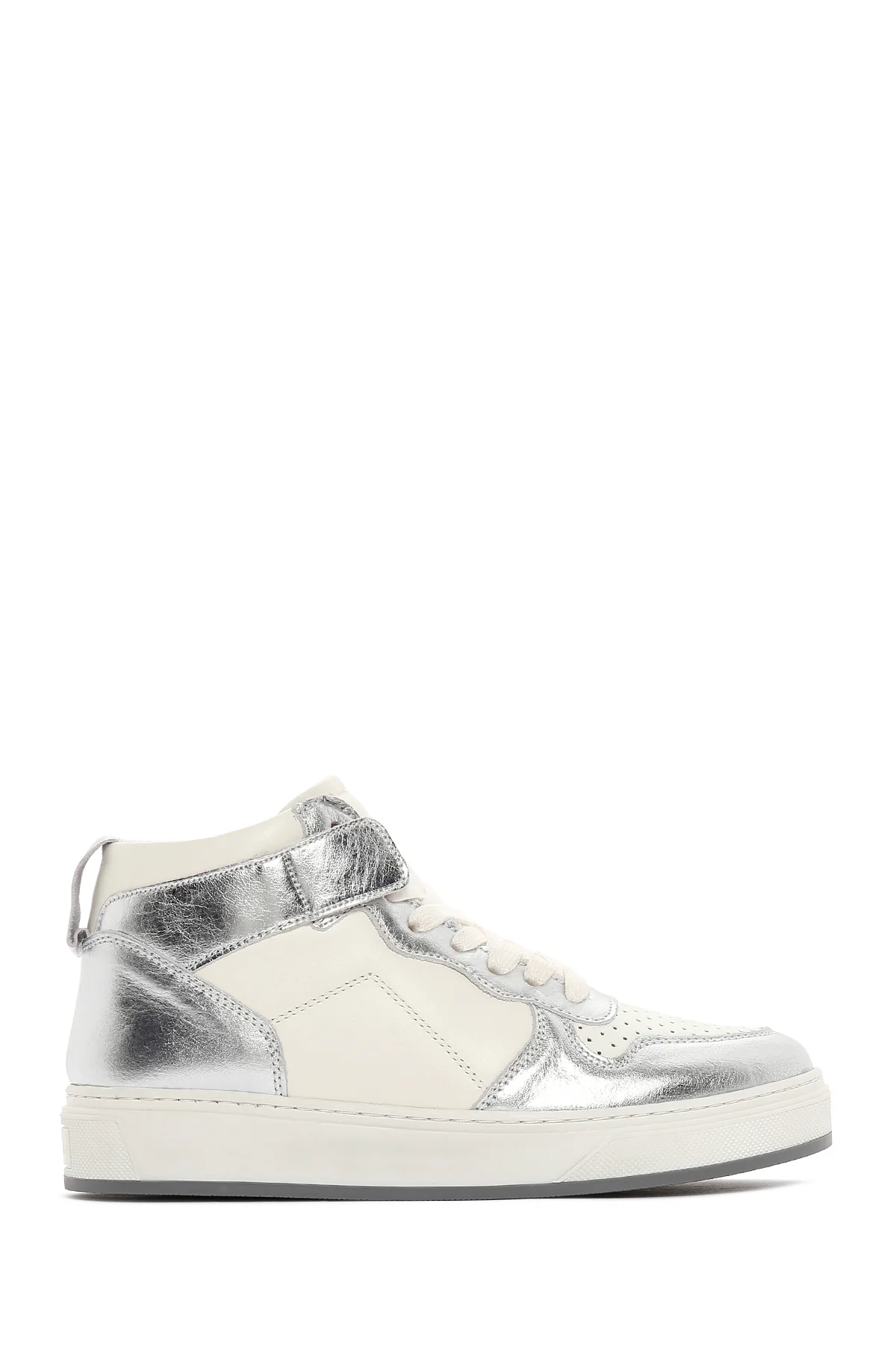 Kadın Gümüş Deri Bilekli Sneaker - Image 2