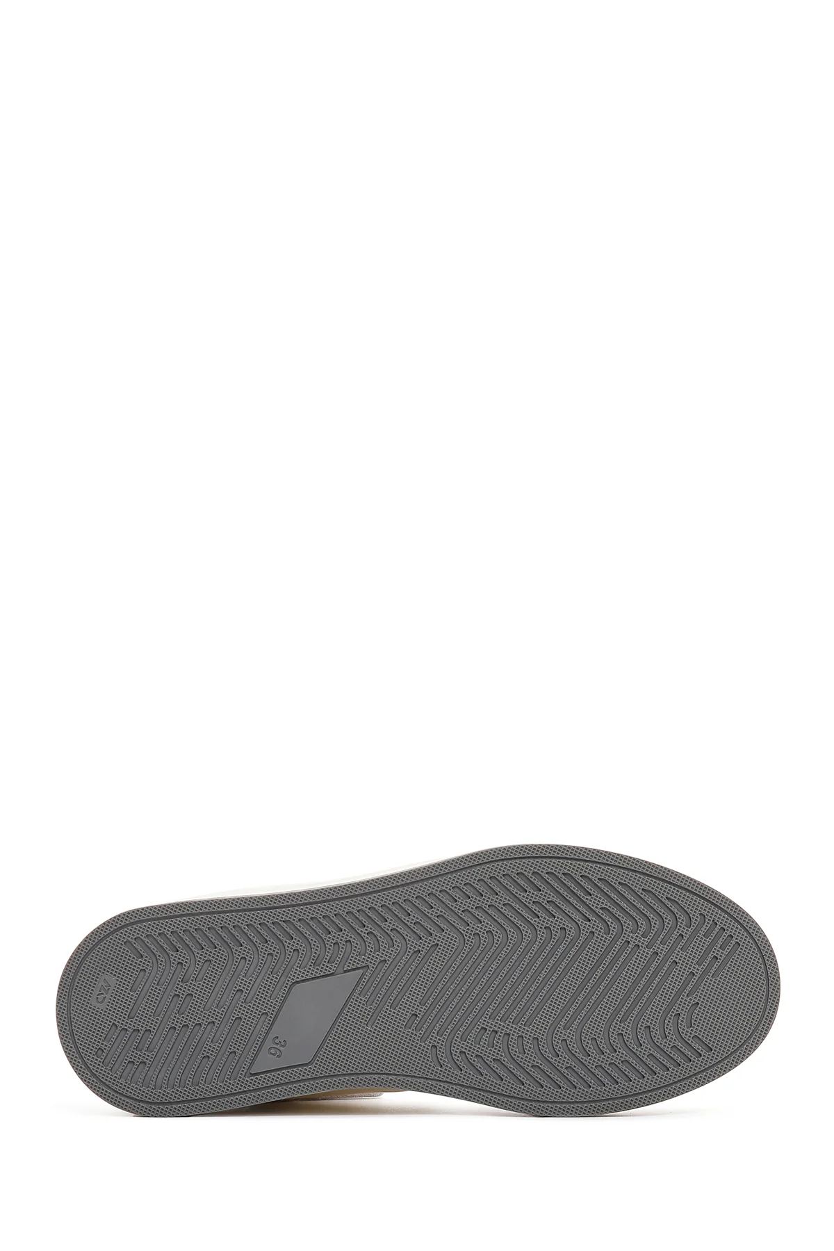 Kadın Gümüş Deri Bilekli Sneaker - Image 5