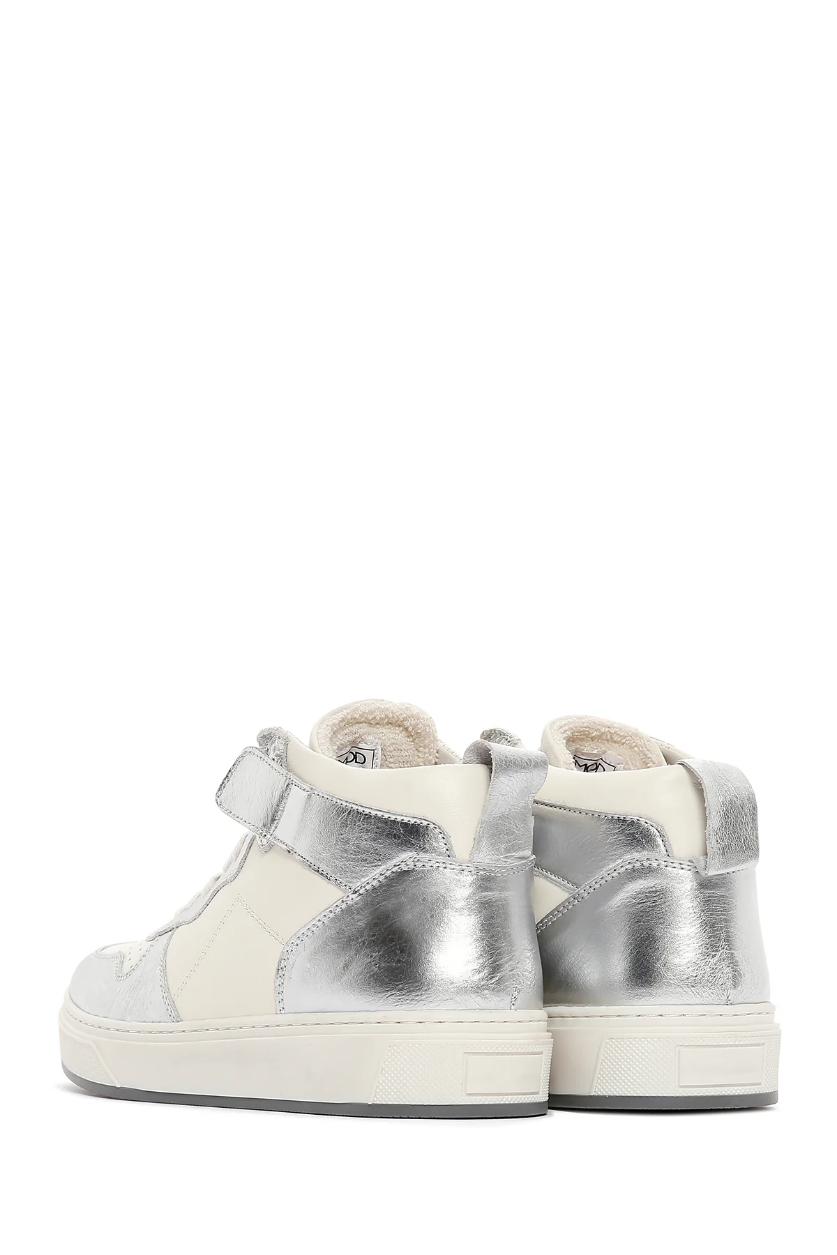 Kadın Gümüş Deri Bilekli Sneaker - Image 6
