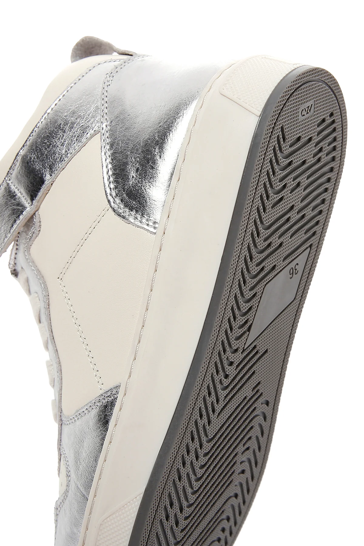 Kadın Gümüş Deri Bilekli Sneaker - Image 8