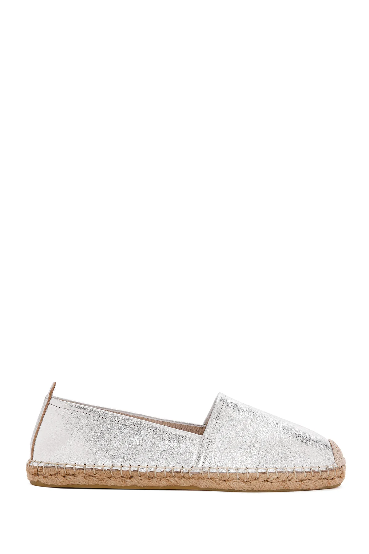 Kadın Gümüş Deri Espadril - Image 2