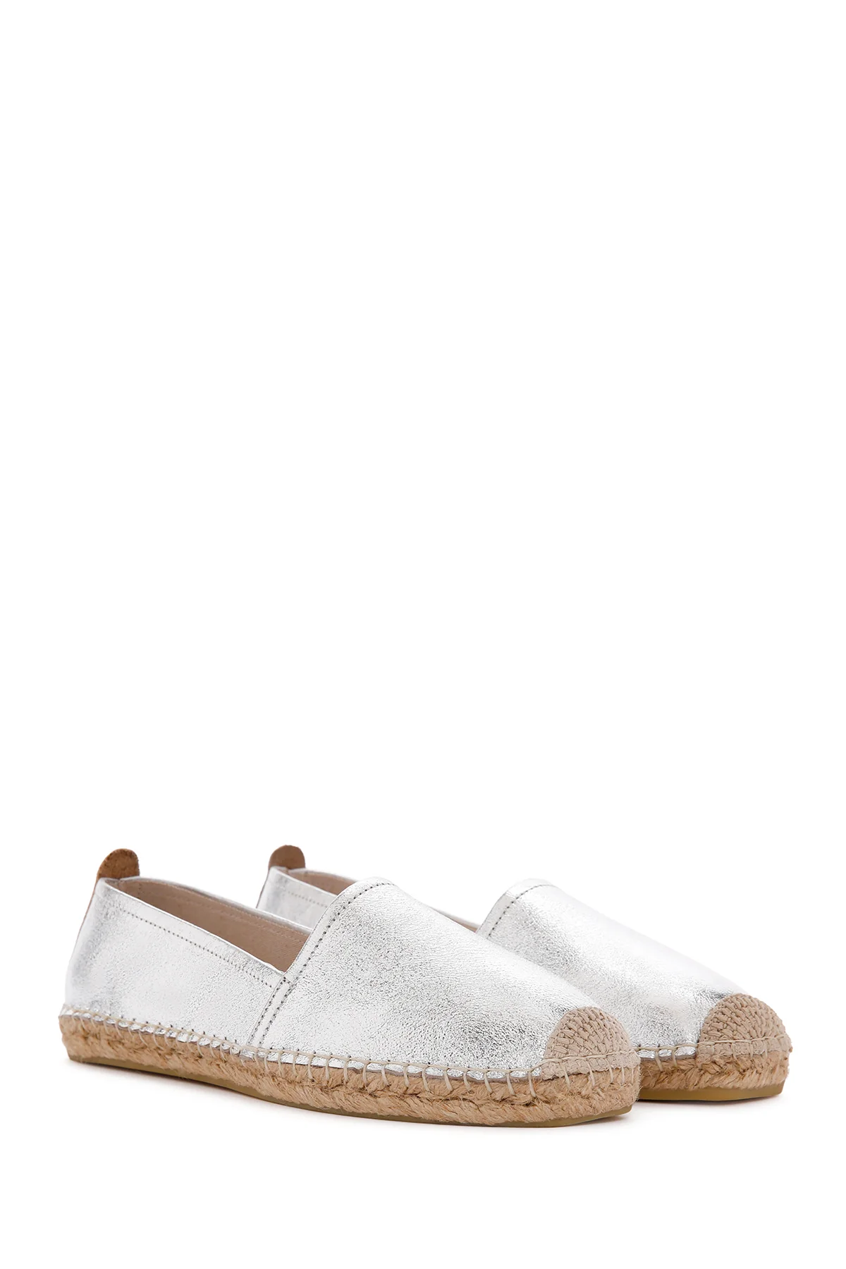 Kadın Gümüş Deri Espadril - Image 5