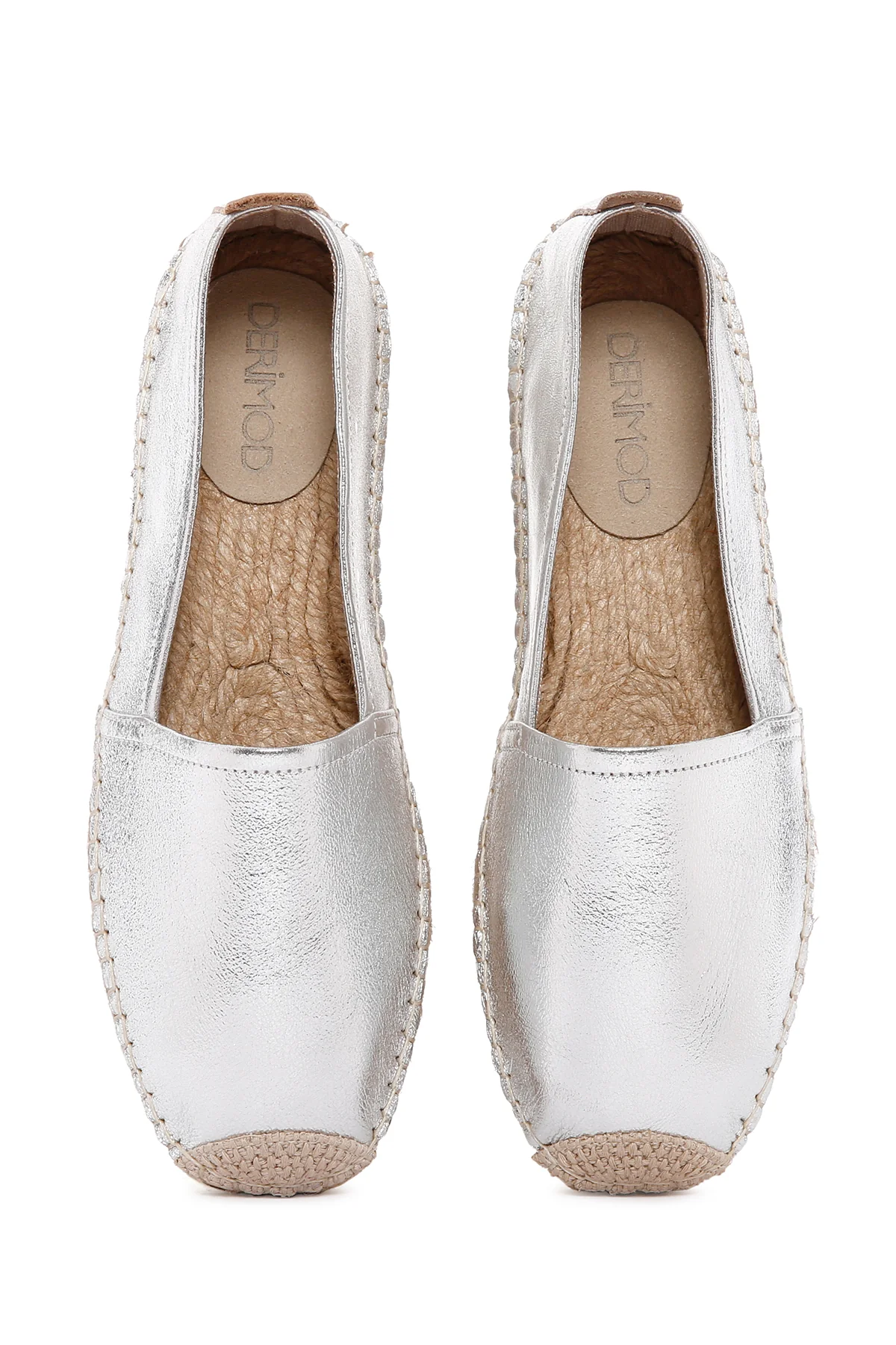 Kadın Gümüş Deri Espadril - Image 9