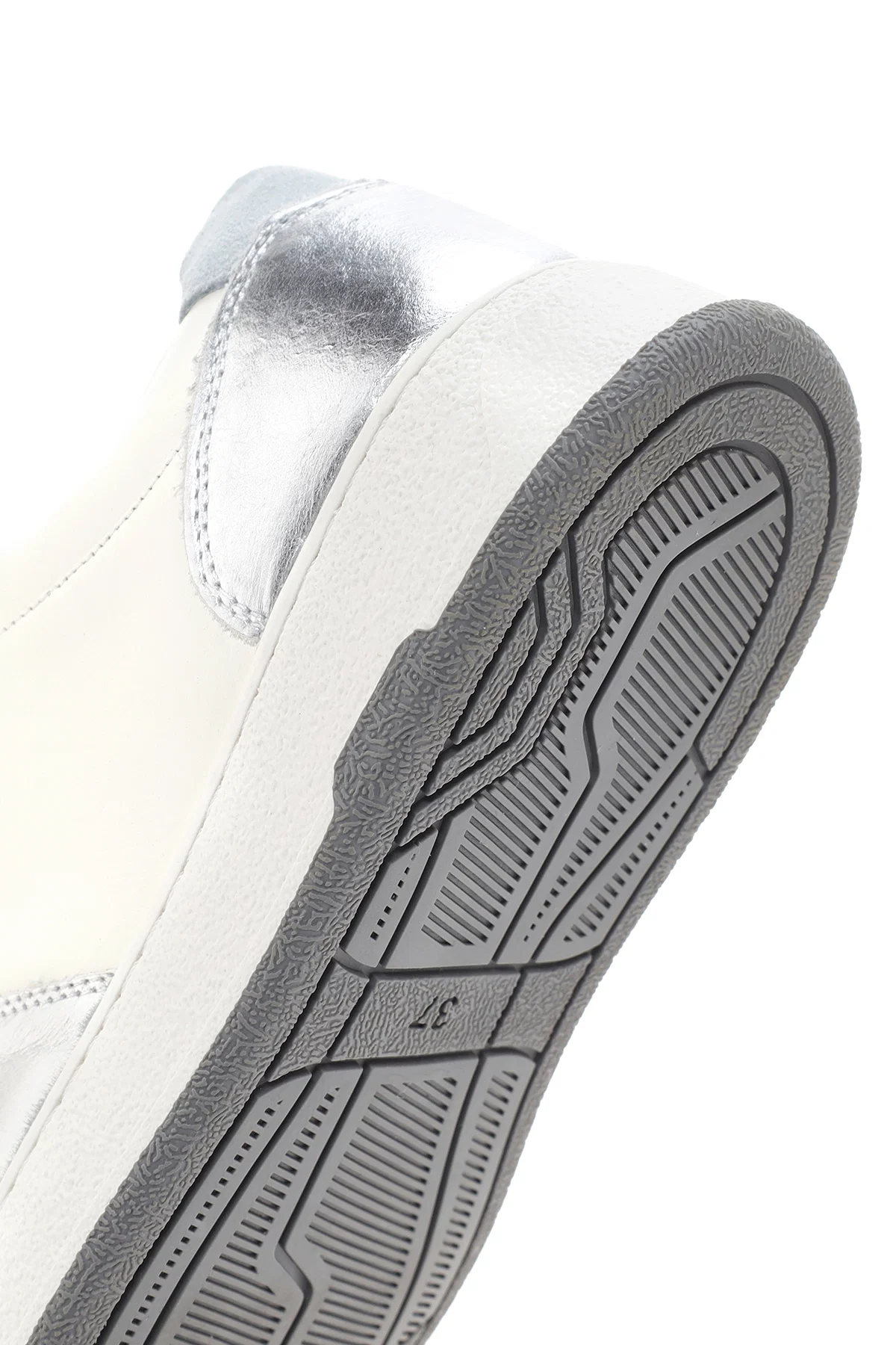Kadın Gümüş Deri Sneaker - Image 8