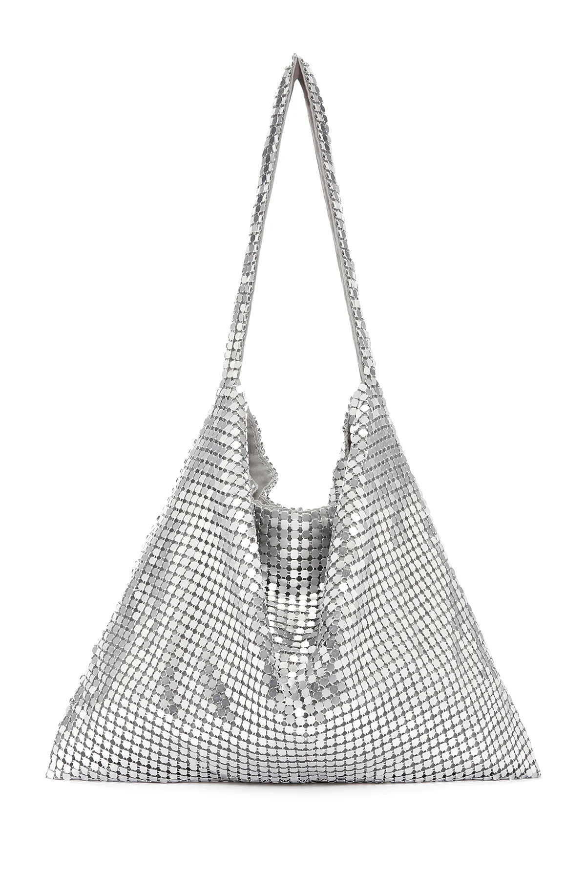 Kadın Gümüş Metal Desenli Kol Çantası - Image 3