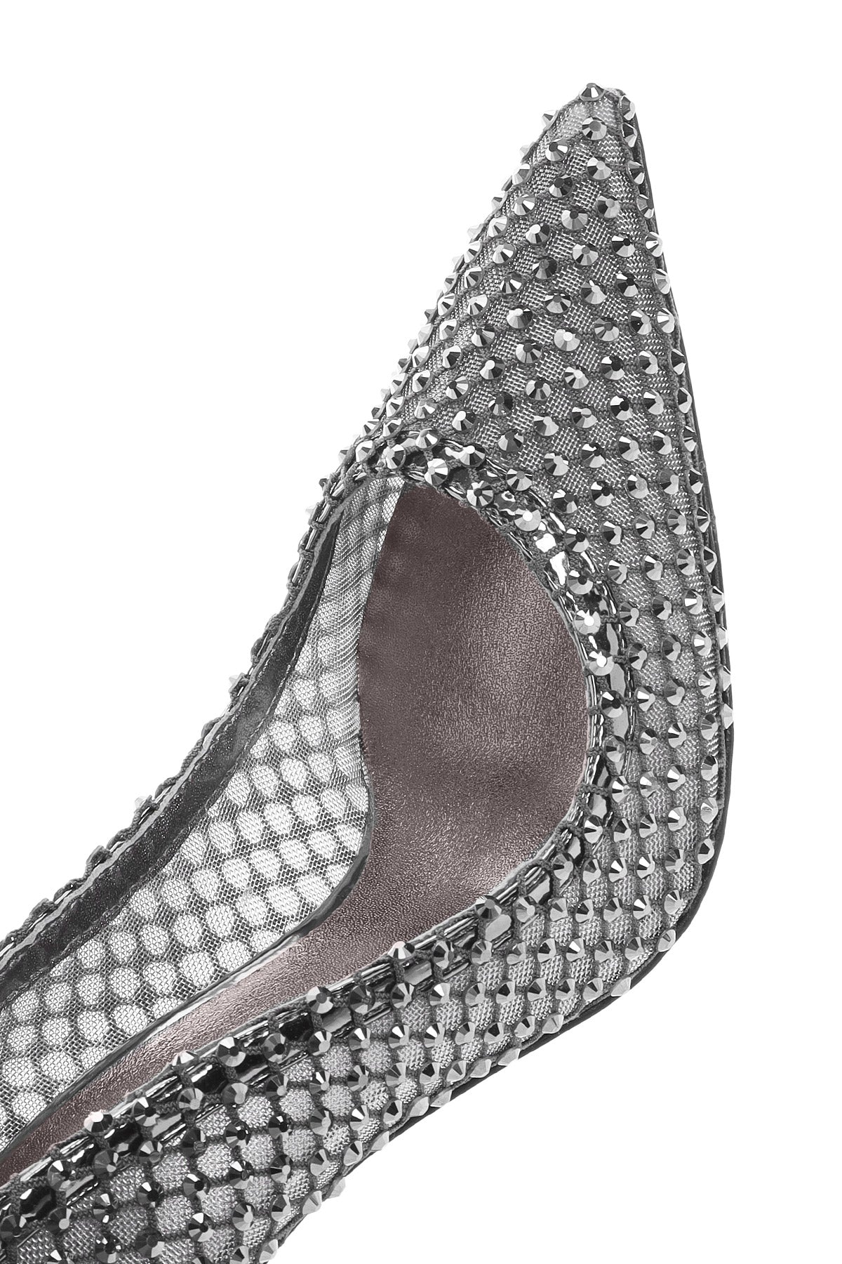 Kadın Gümüş Taşlı Yüksek İnce Topuklu Deri Stiletto - Image 11