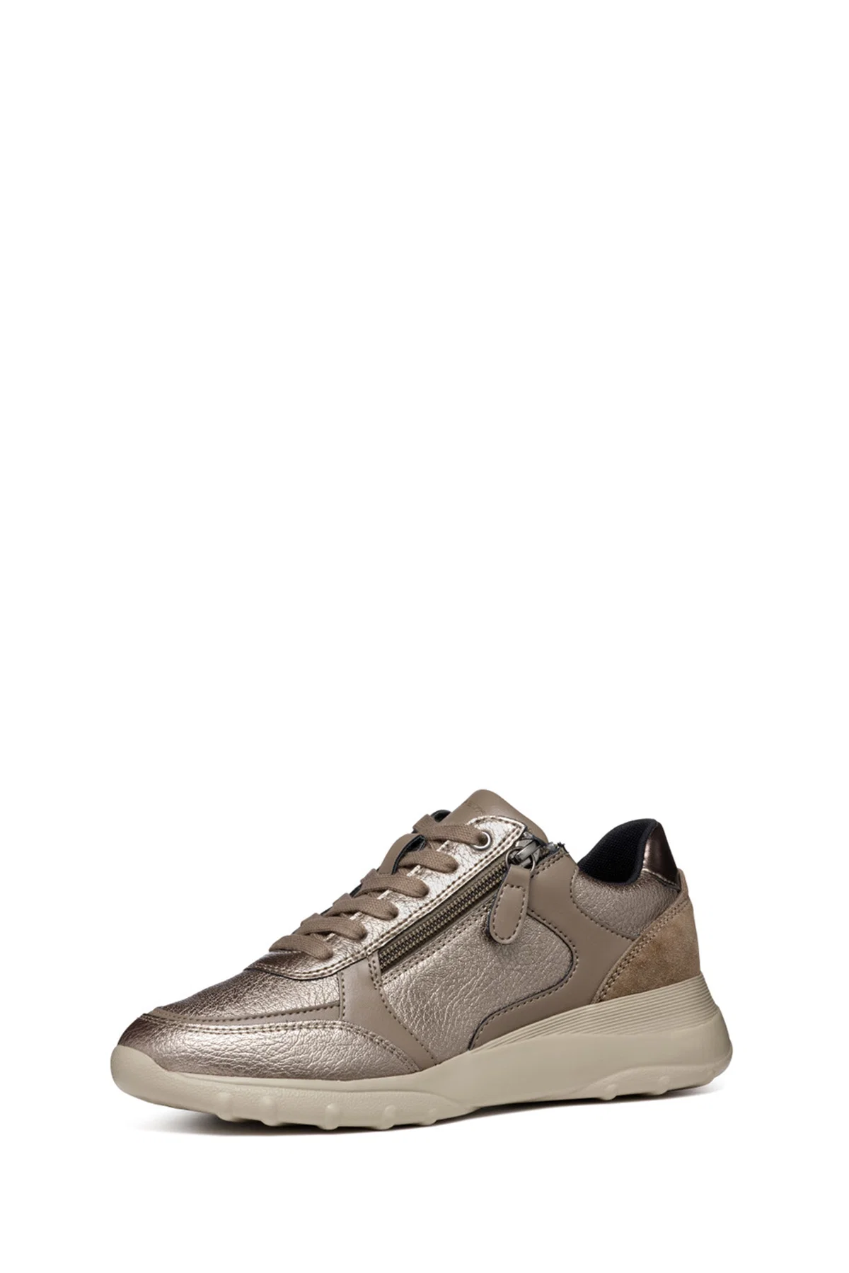 Kadın Kadın Vizon Spherica Bağcıklı Kalın Tabanlı Deri Sneaker - Image 4