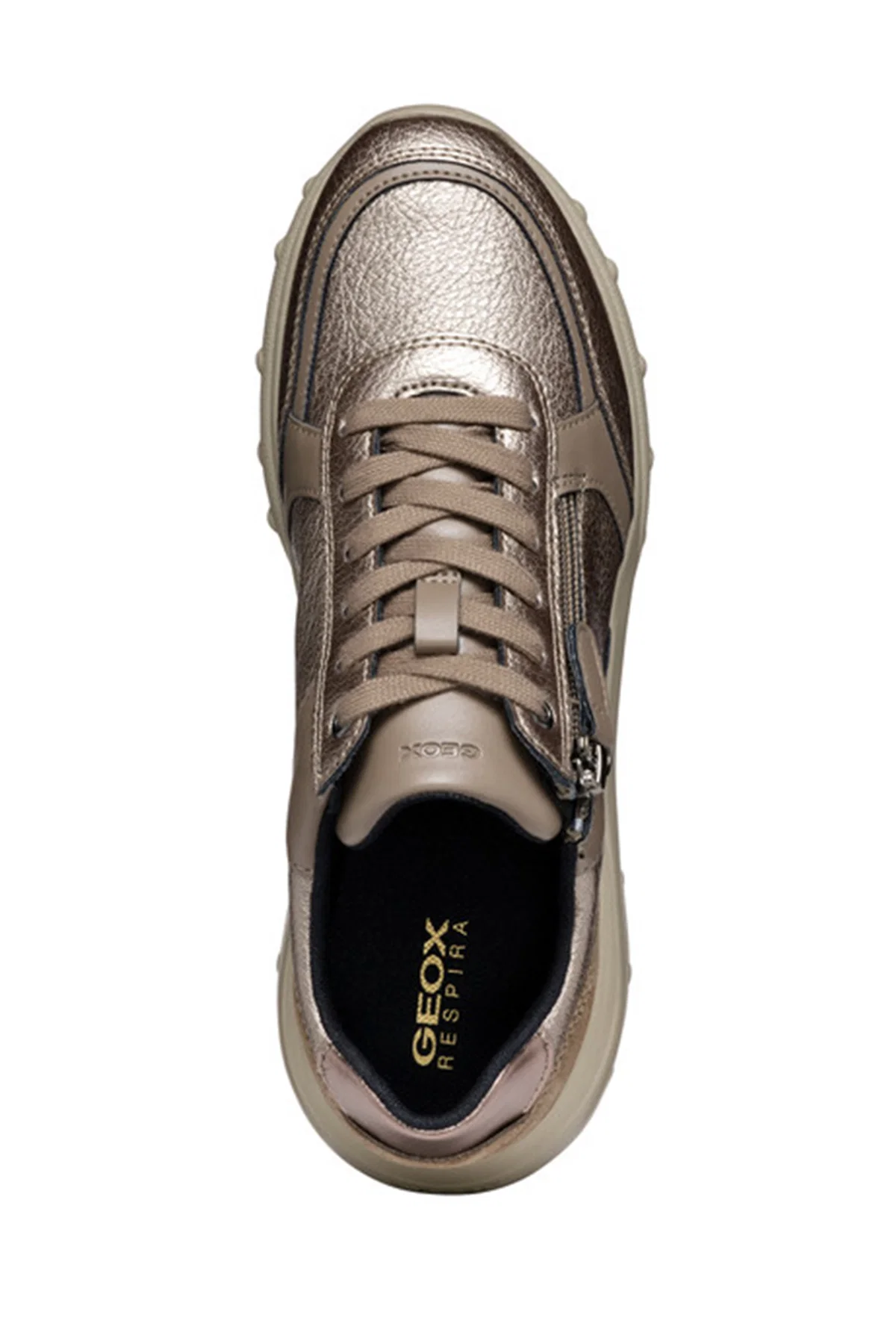 Kadın Kadın Vizon Spherica Bağcıklı Kalın Tabanlı Deri Sneaker - Image 9