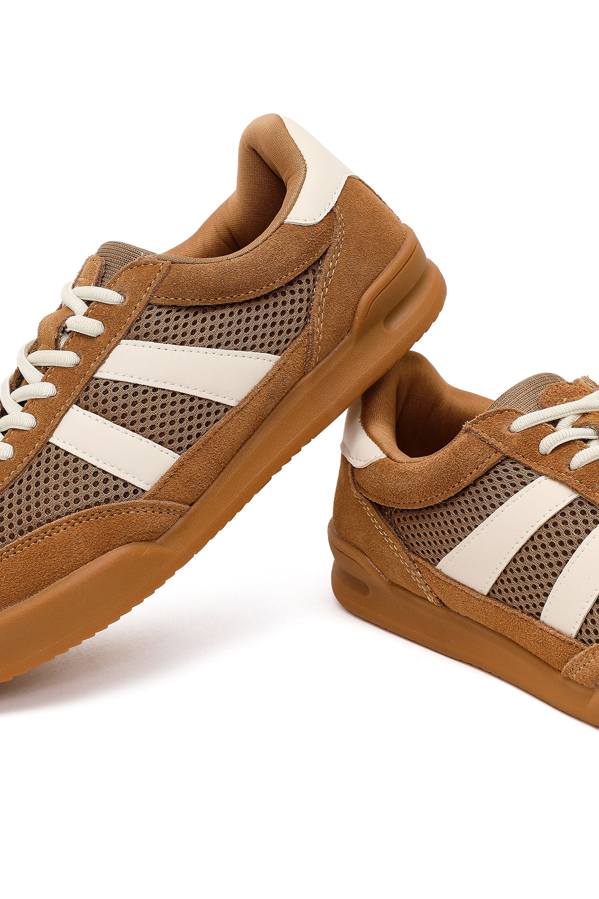 Kadın Kahverengi Bağcıklı Deri Sneaker - Image 11