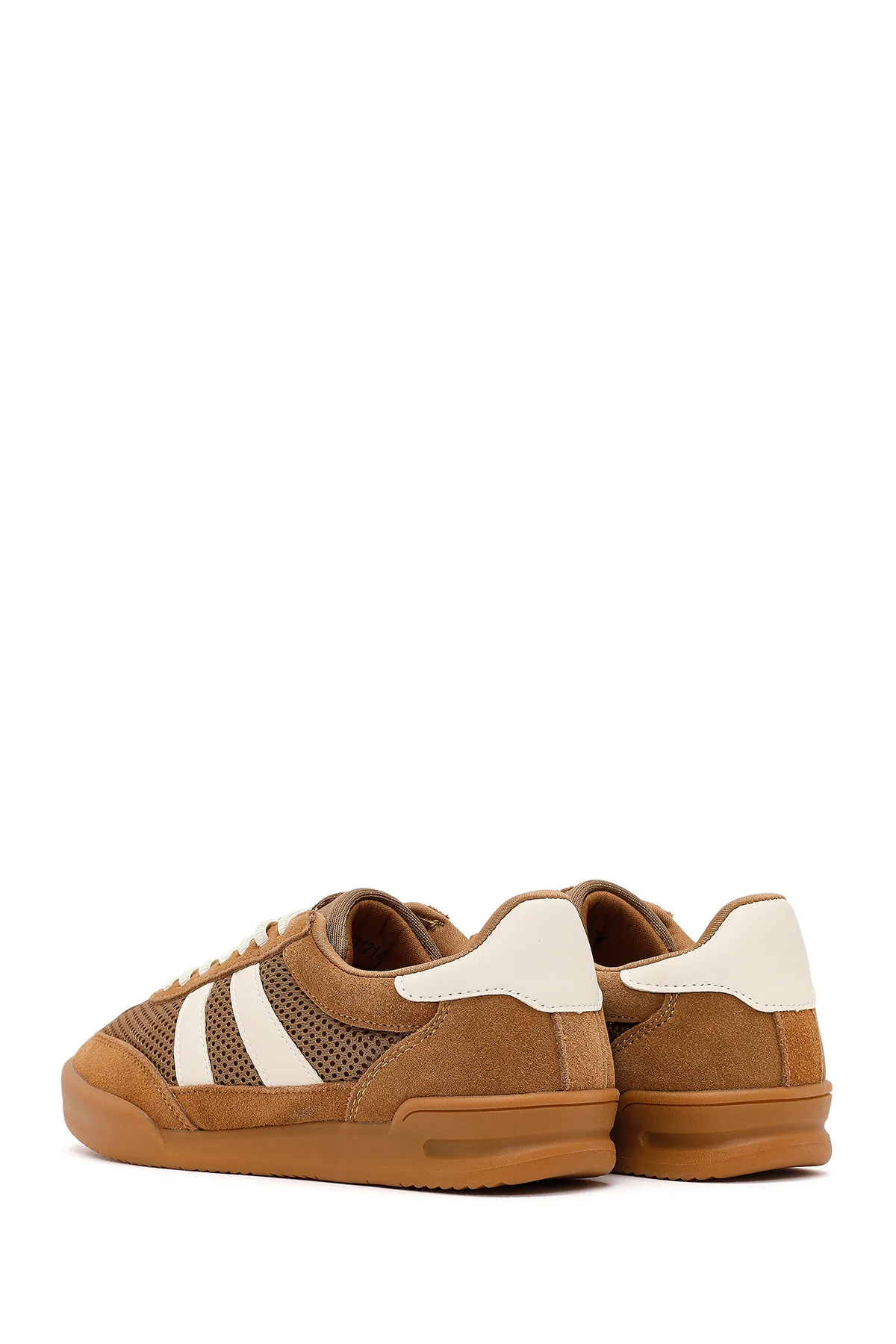 Kadın Kahverengi Bağcıklı Deri Sneaker - Image 7