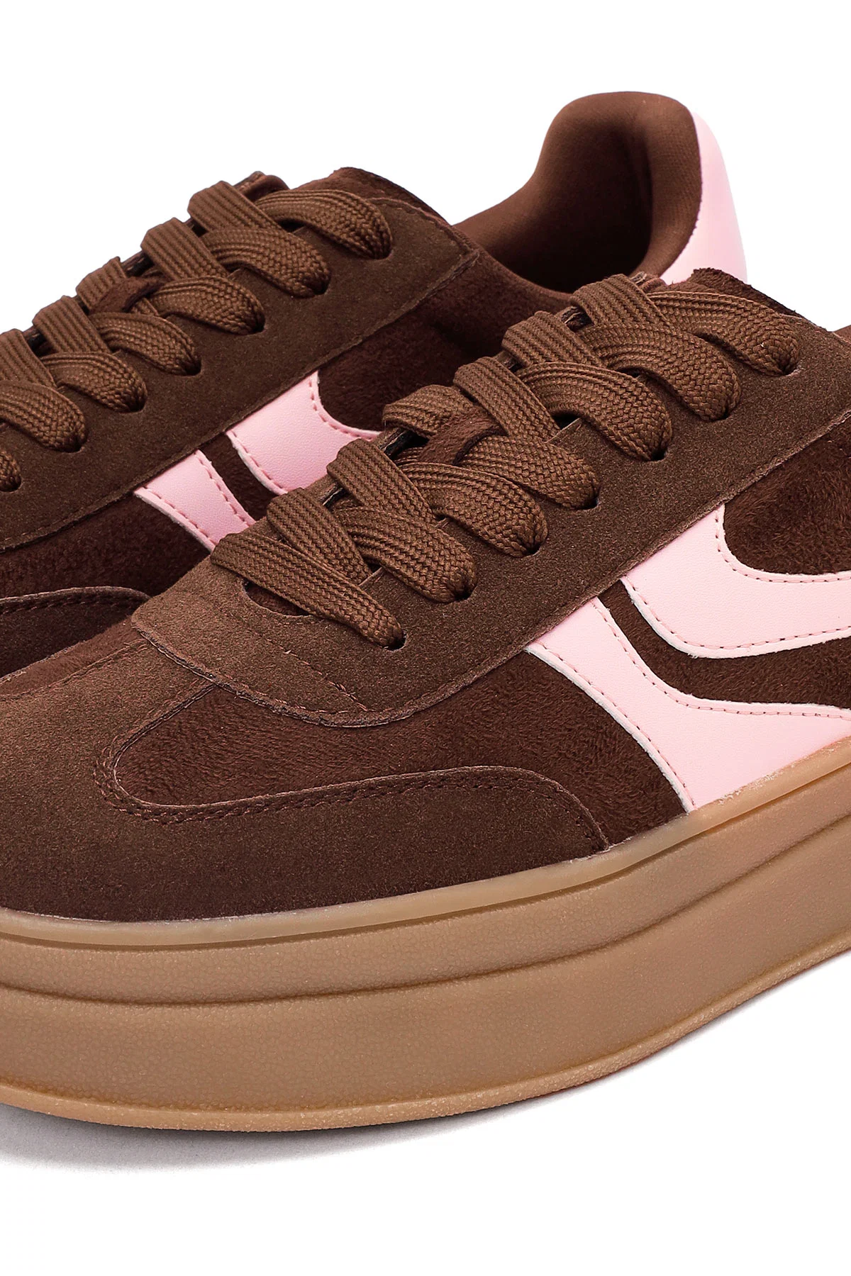 Kadın Kahverengi Bağcıklı Kalın Tabanlı Sneaker - Image 11