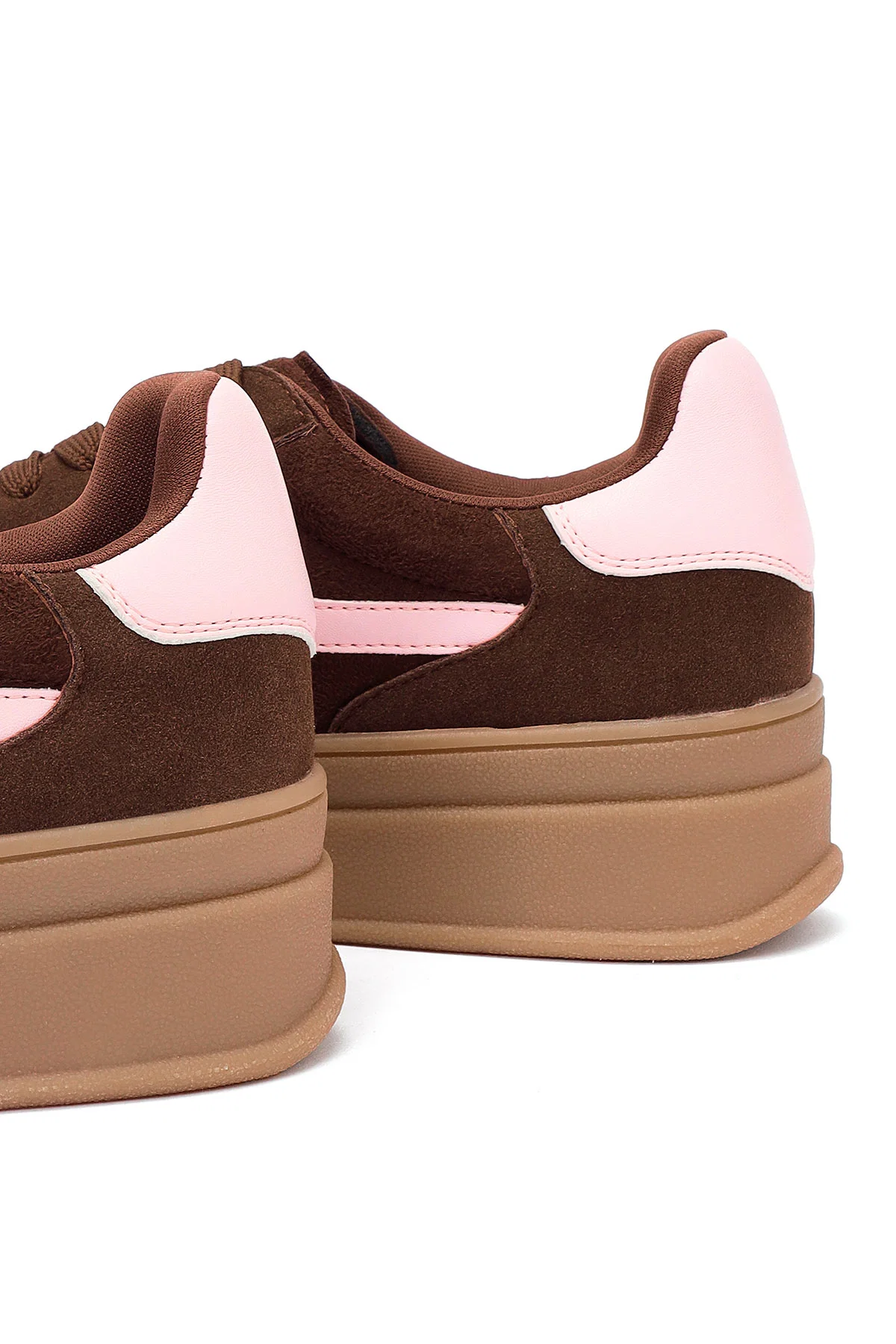 Kadın Kahverengi Bağcıklı Kalın Tabanlı Sneaker - Image 12
