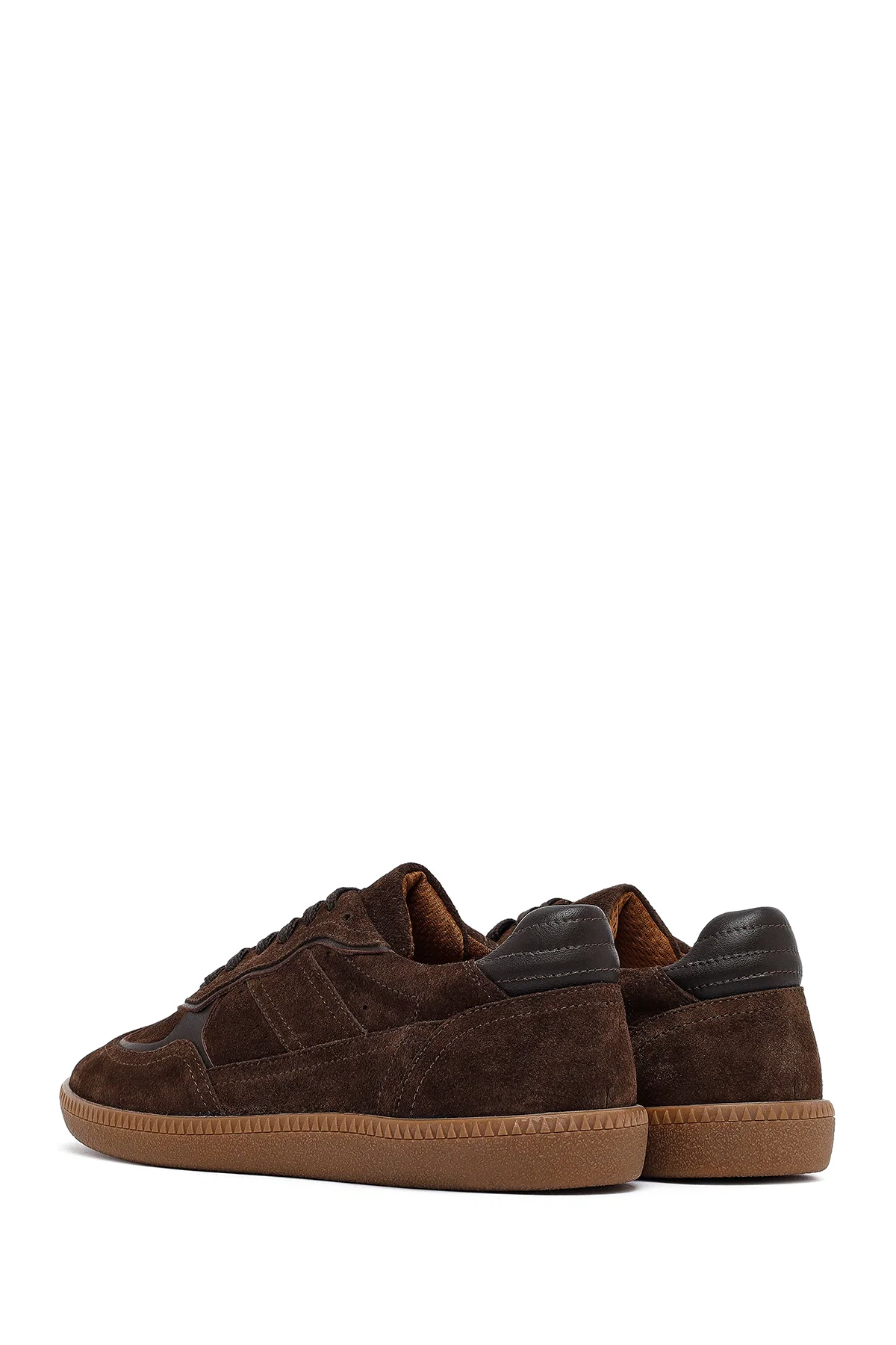 Kadın Kahverengi Bağcıklı Süet Deri Sneaker - Image 5
