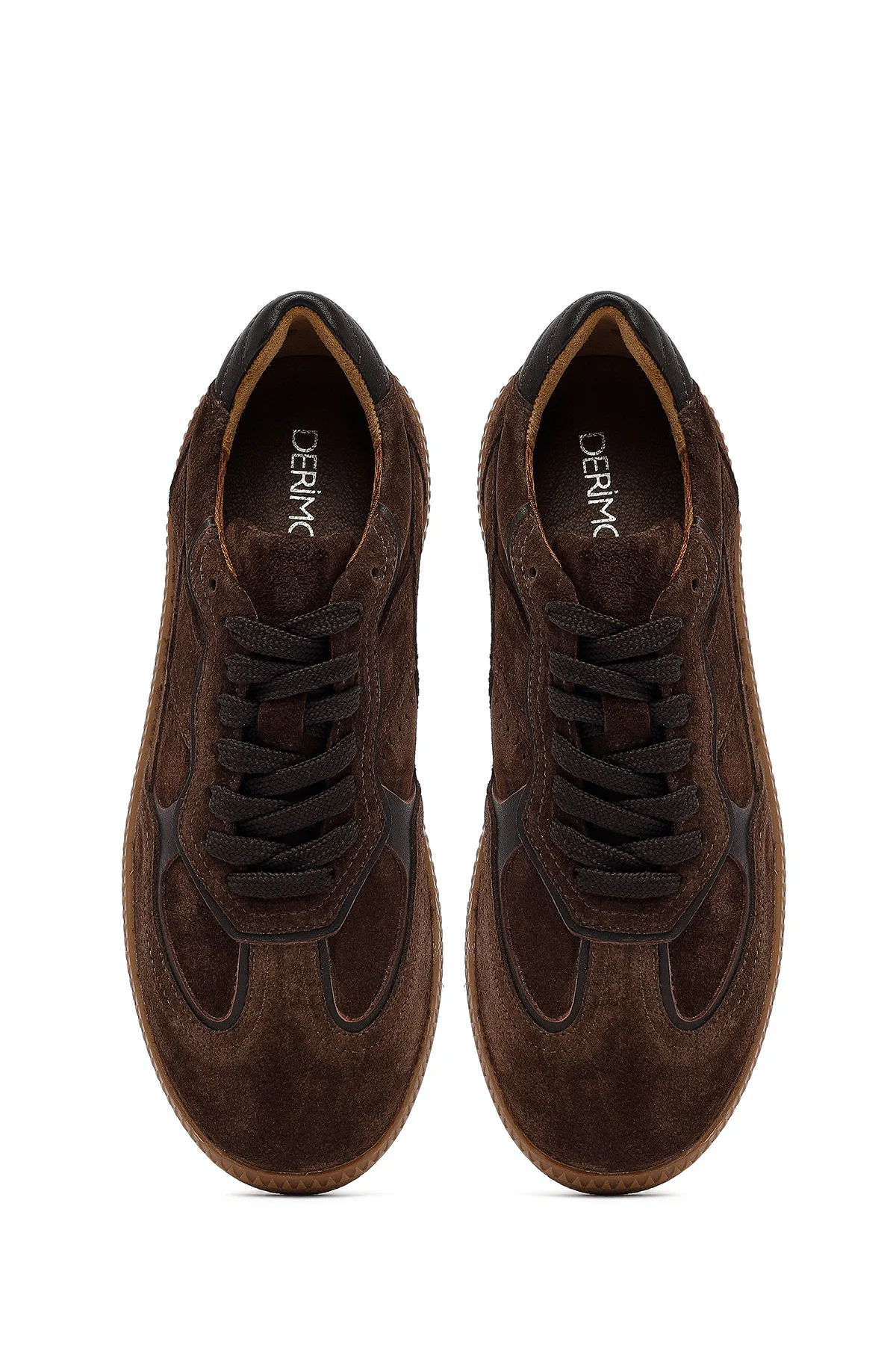 Kadın Kahverengi Bağcıklı Süet Deri Sneaker - Image 7