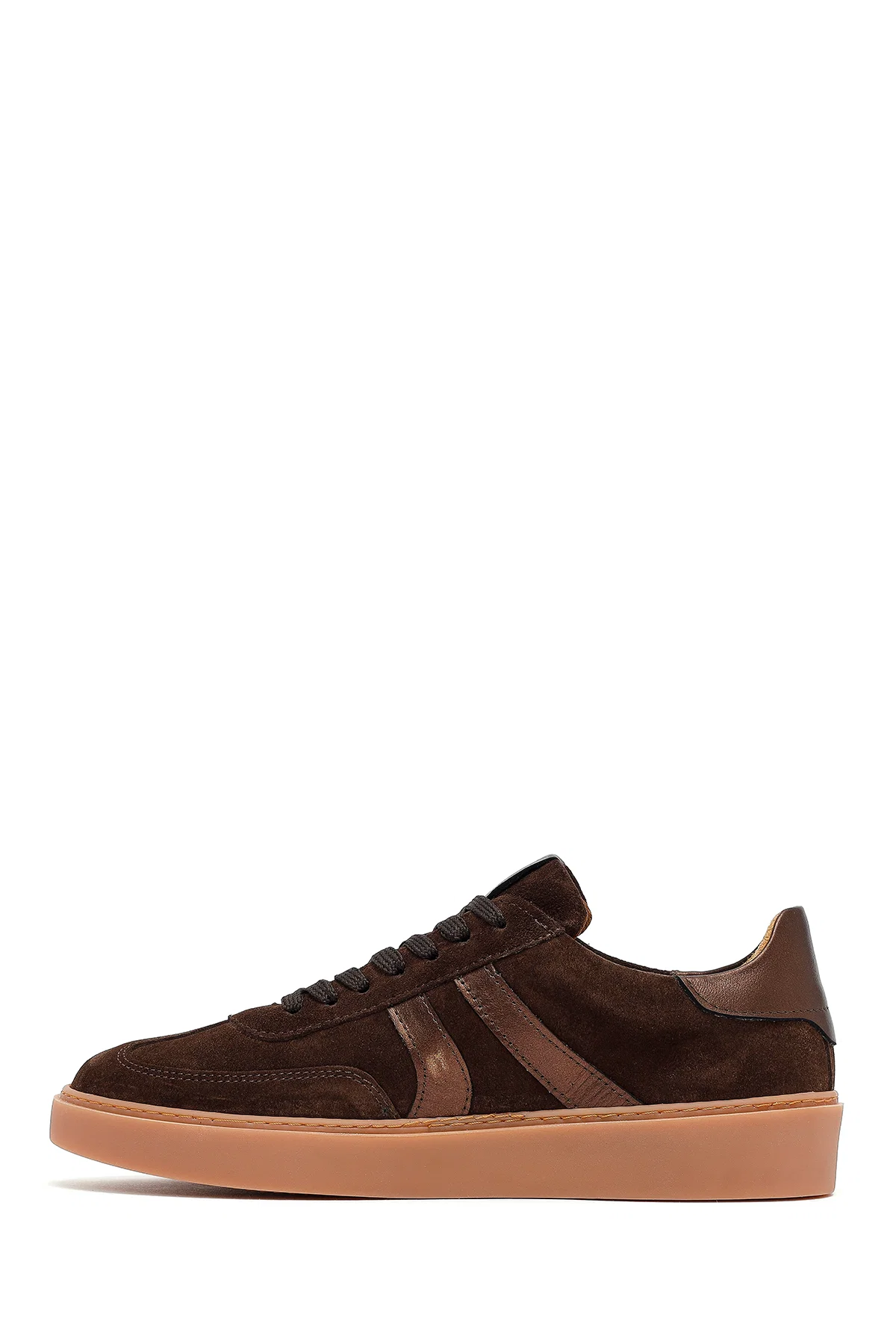 Kadın Kahverengi Bağcıklı Süet Deri Sneaker - Image 2