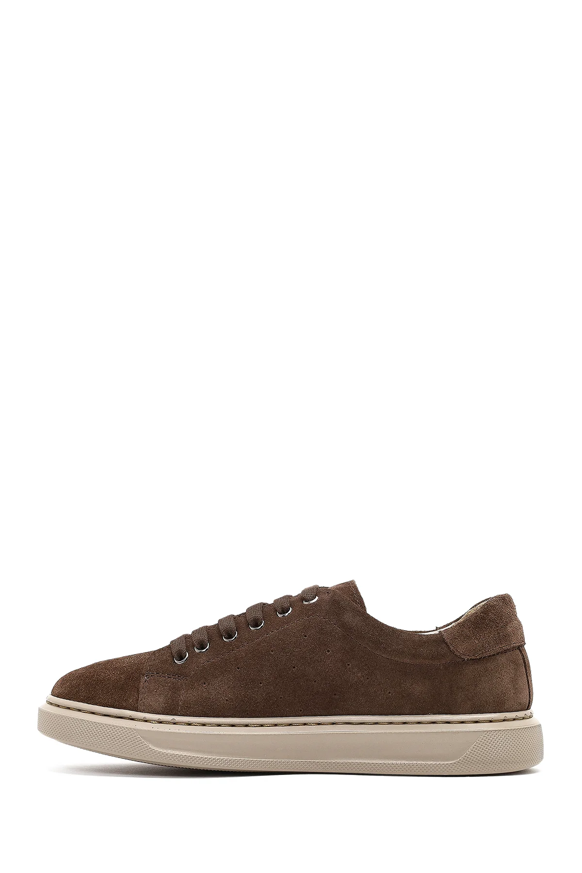 Kadın Kahverengi Bağcıklı Süet Deri Sneaker - Image 2