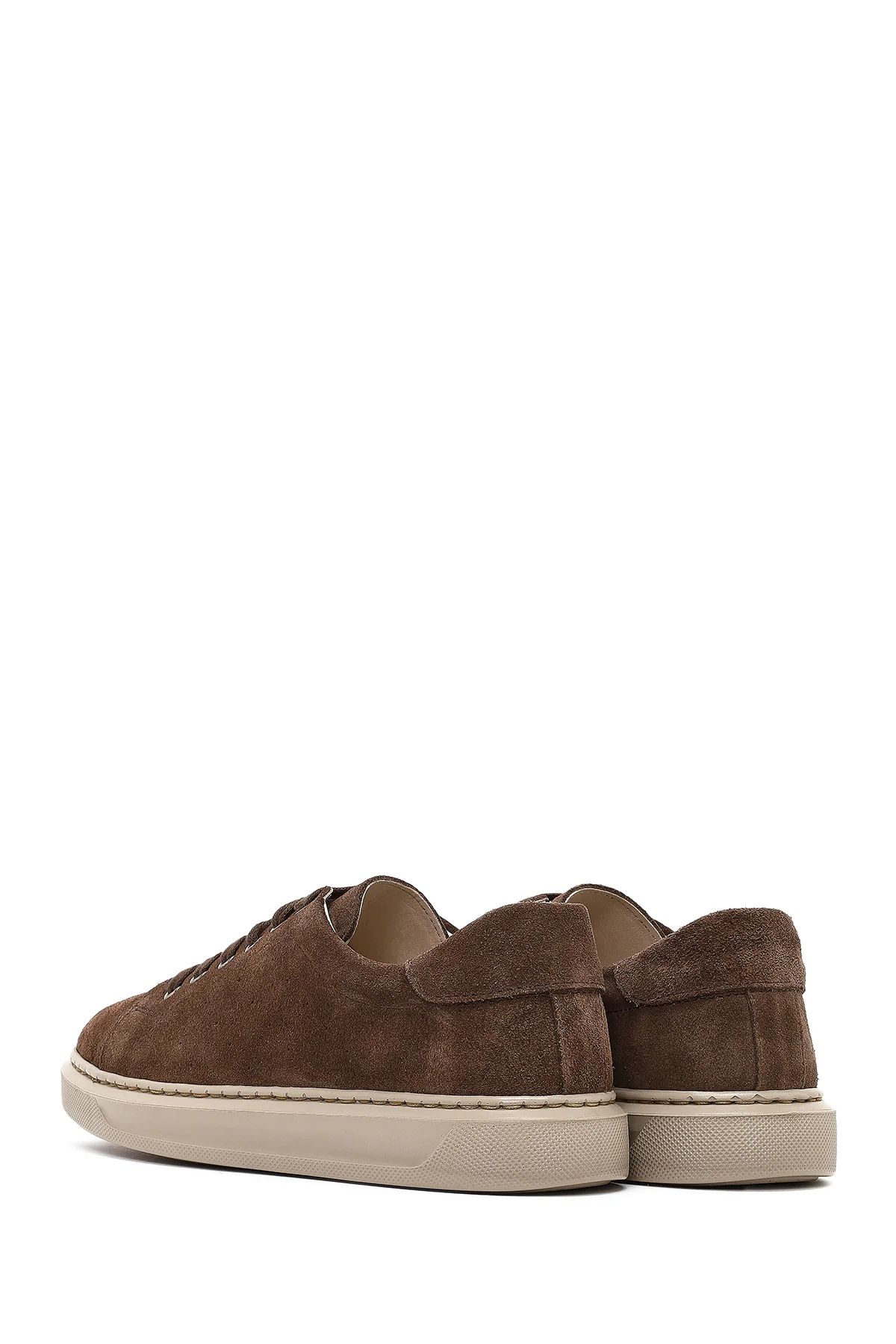 Kadın Kahverengi Bağcıklı Süet Deri Sneaker - Image 5
