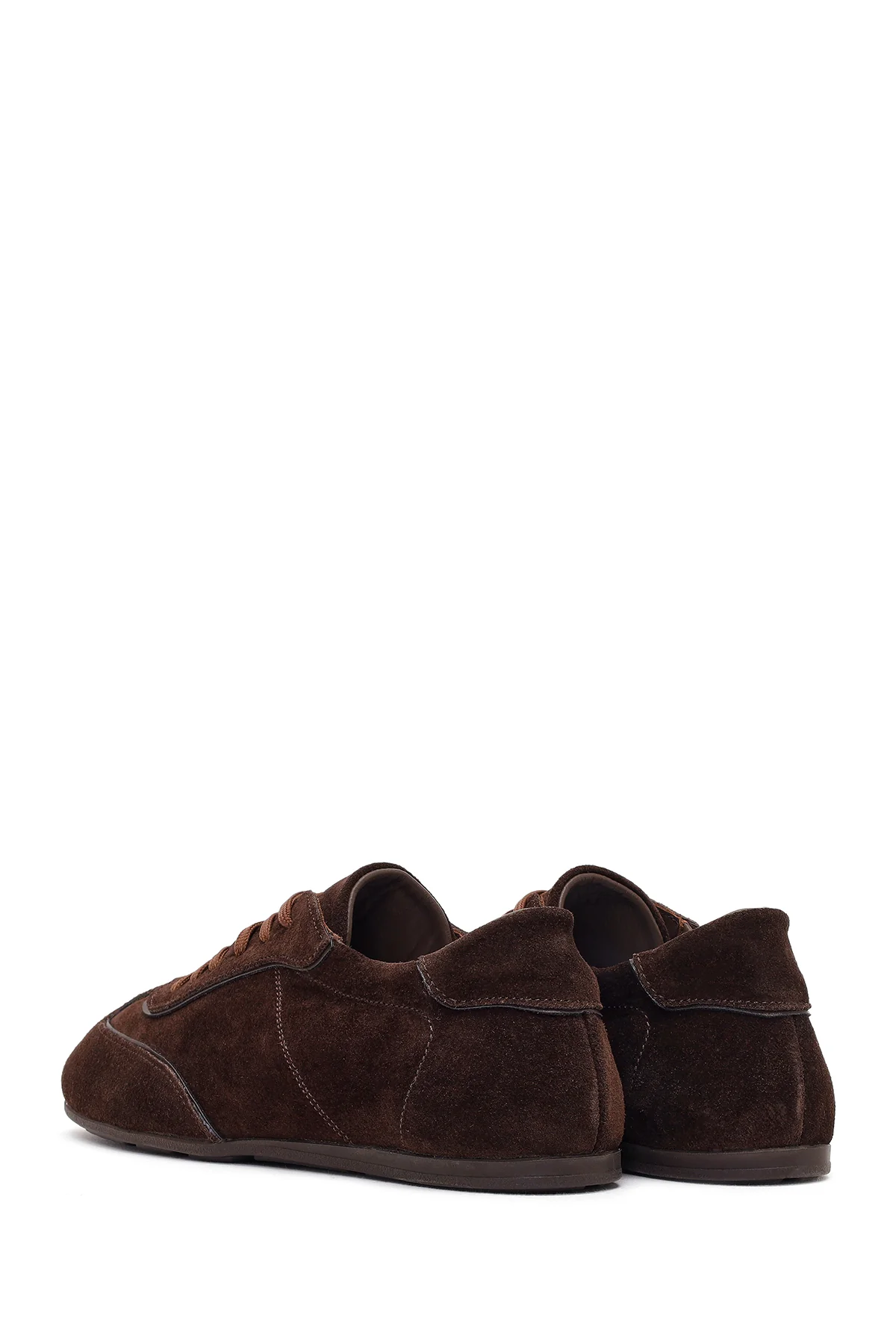 Kadın Kahverengi Bağcıklı Süet Deri Sneaker - Image 6
