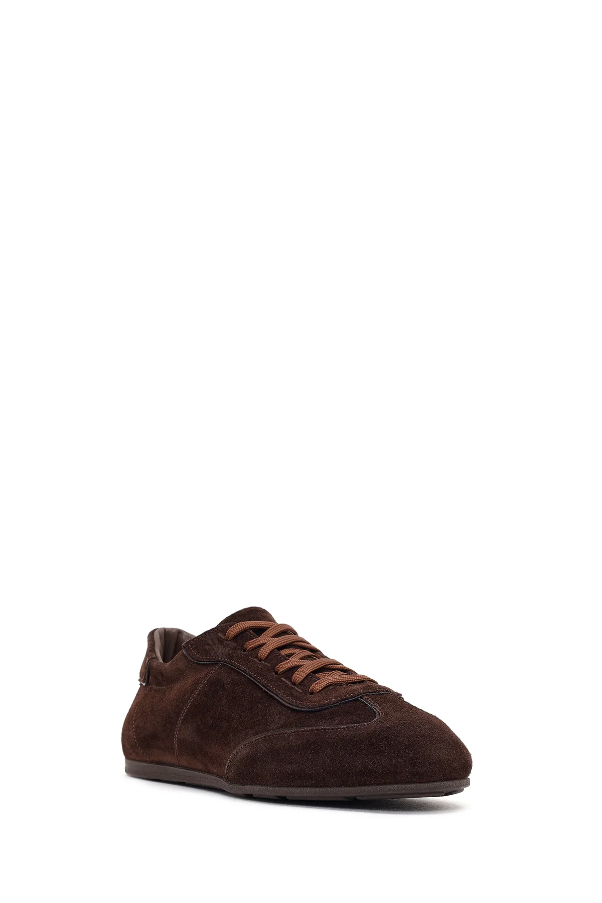 Kadın Kahverengi Bağcıklı Süet Deri Sneaker - Image 7