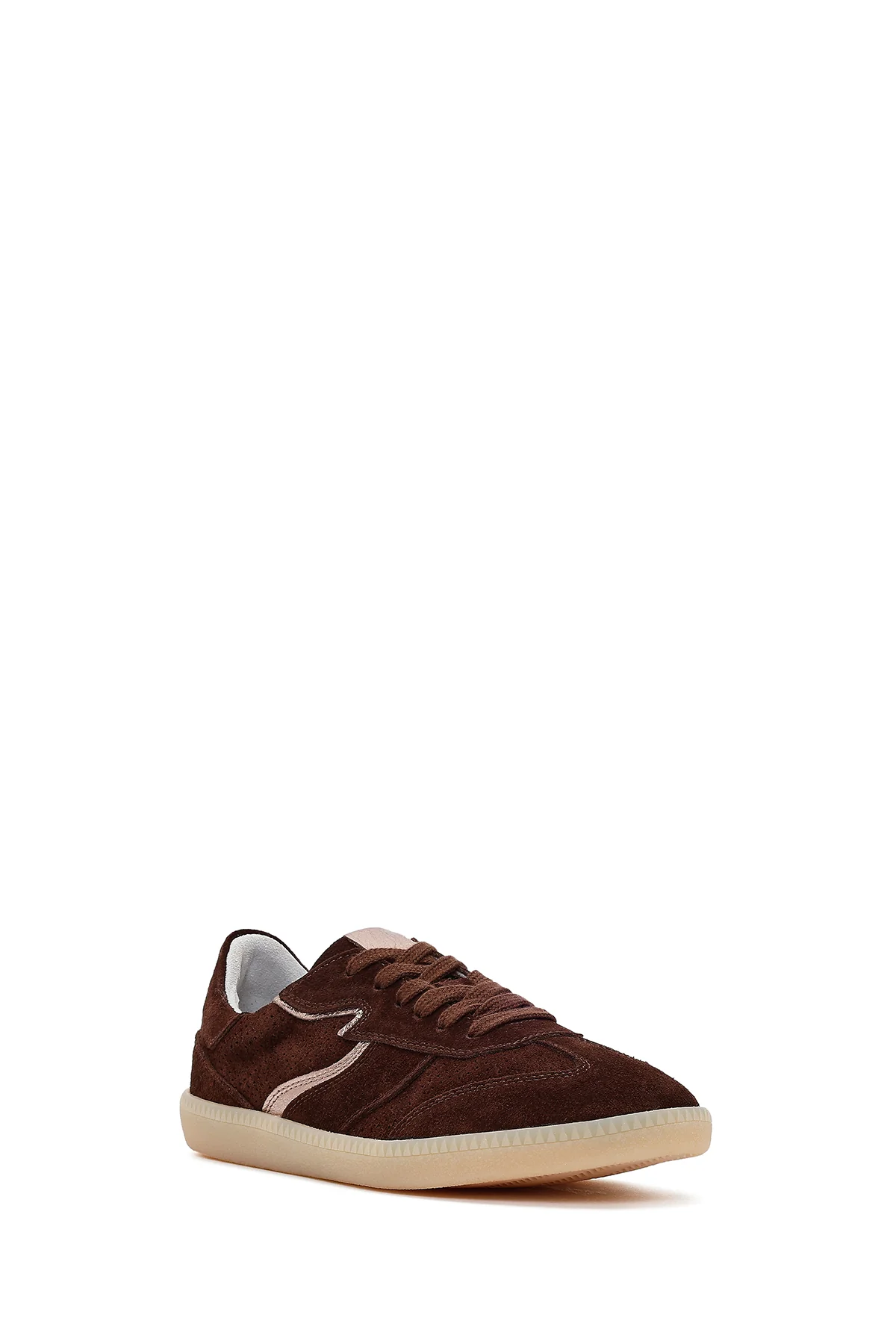 Kadın Kahverengi Bağcıklı Süet Deri Sneaker - Image 7