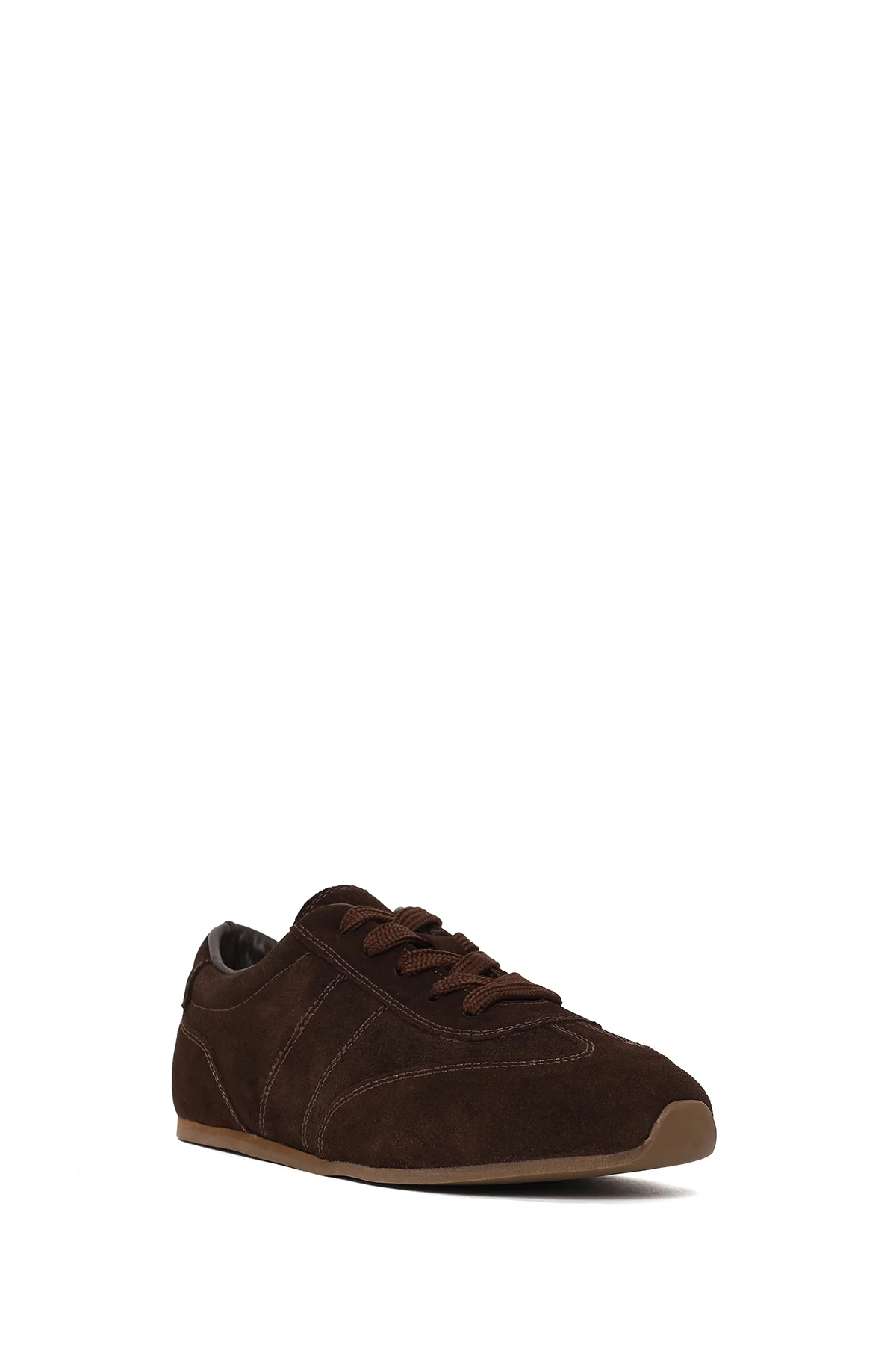 Kadın Kahverengi Bağcıklı Süet Deri Sneaker - Image 8
