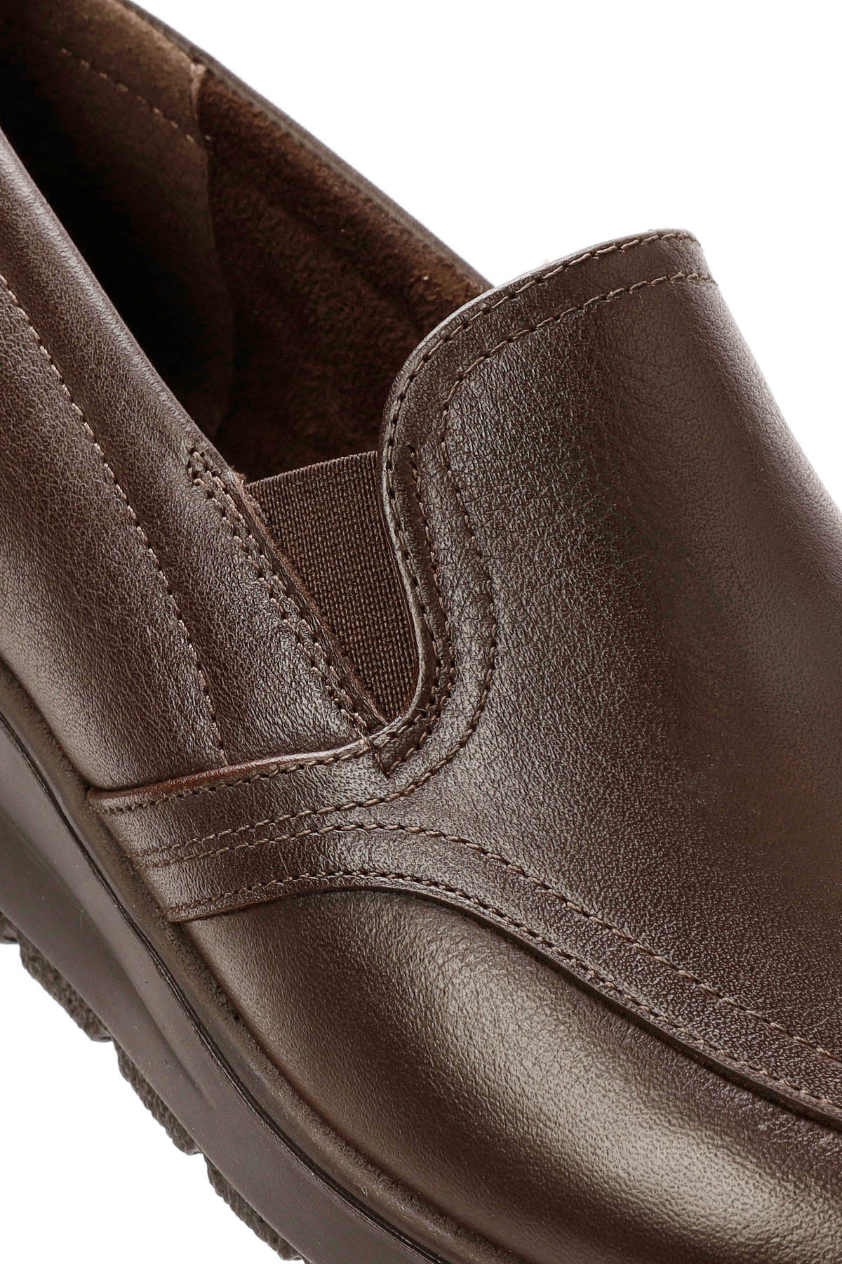 Kadın Kahverengi Dolgu Topuklu Deri Comfort Loafer - Image 10