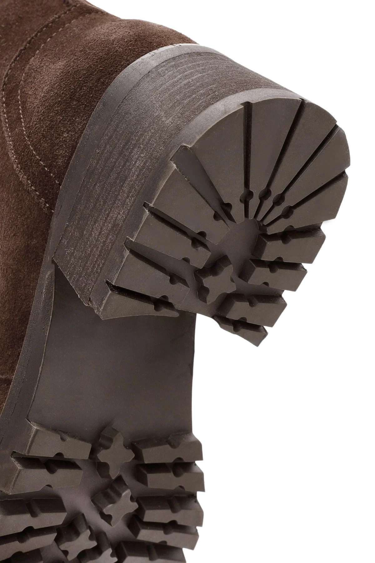 Kadın Kahverengi Fermuarlı Süet Deri Bot - Image 8