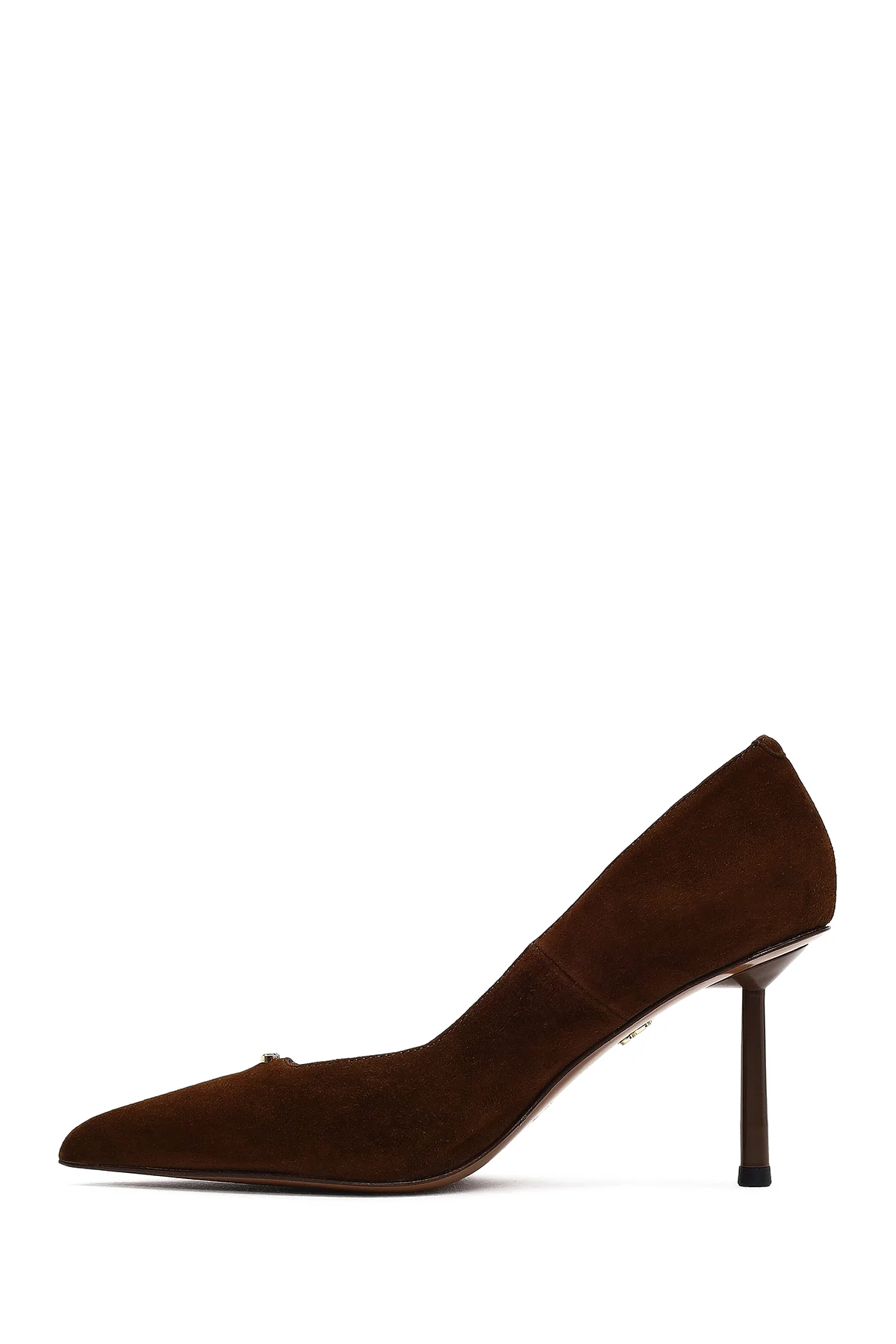 Kadın Kahverengi İnce Topuklu Süet Deri Stiletto - Image 4