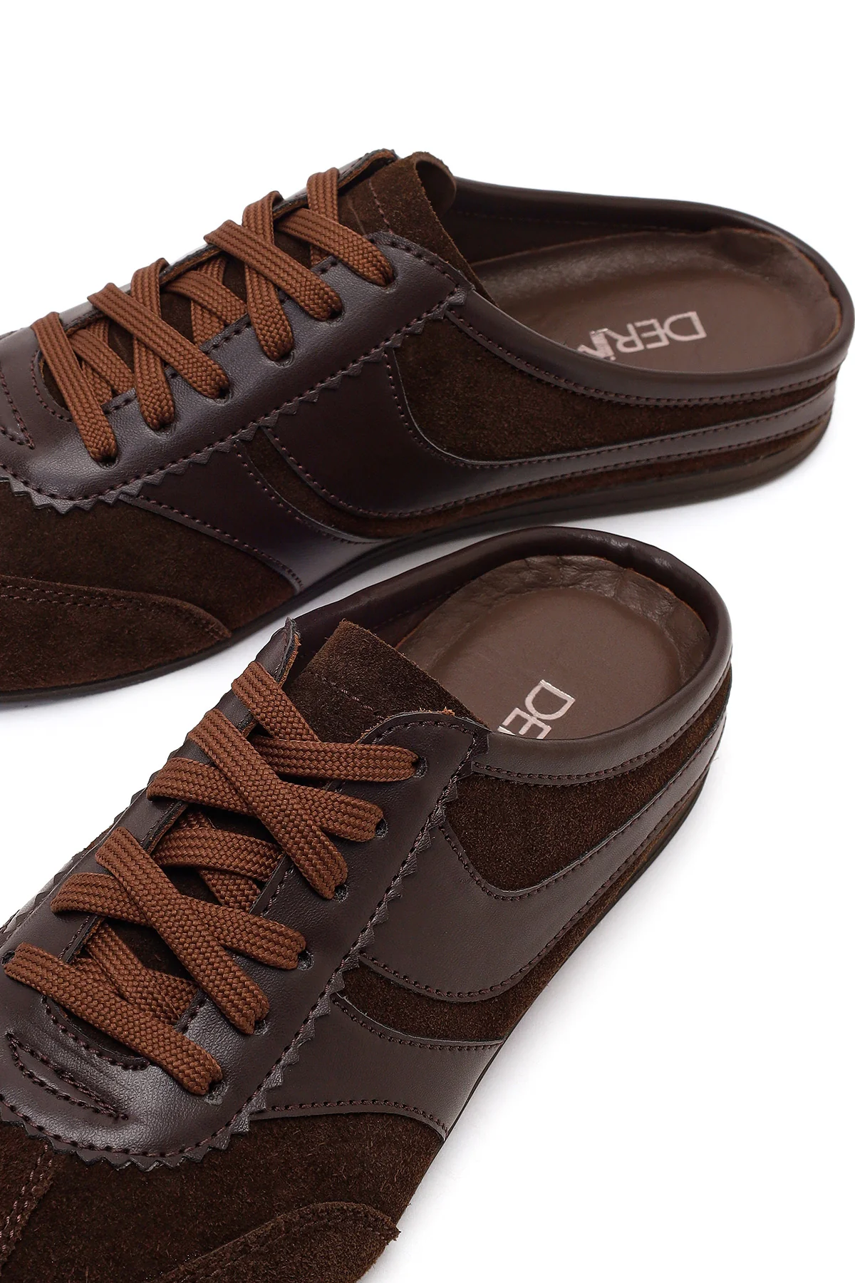 Kadın Kahverengi Mule Arkası Açık Süet Deri Sneaker - Image 10