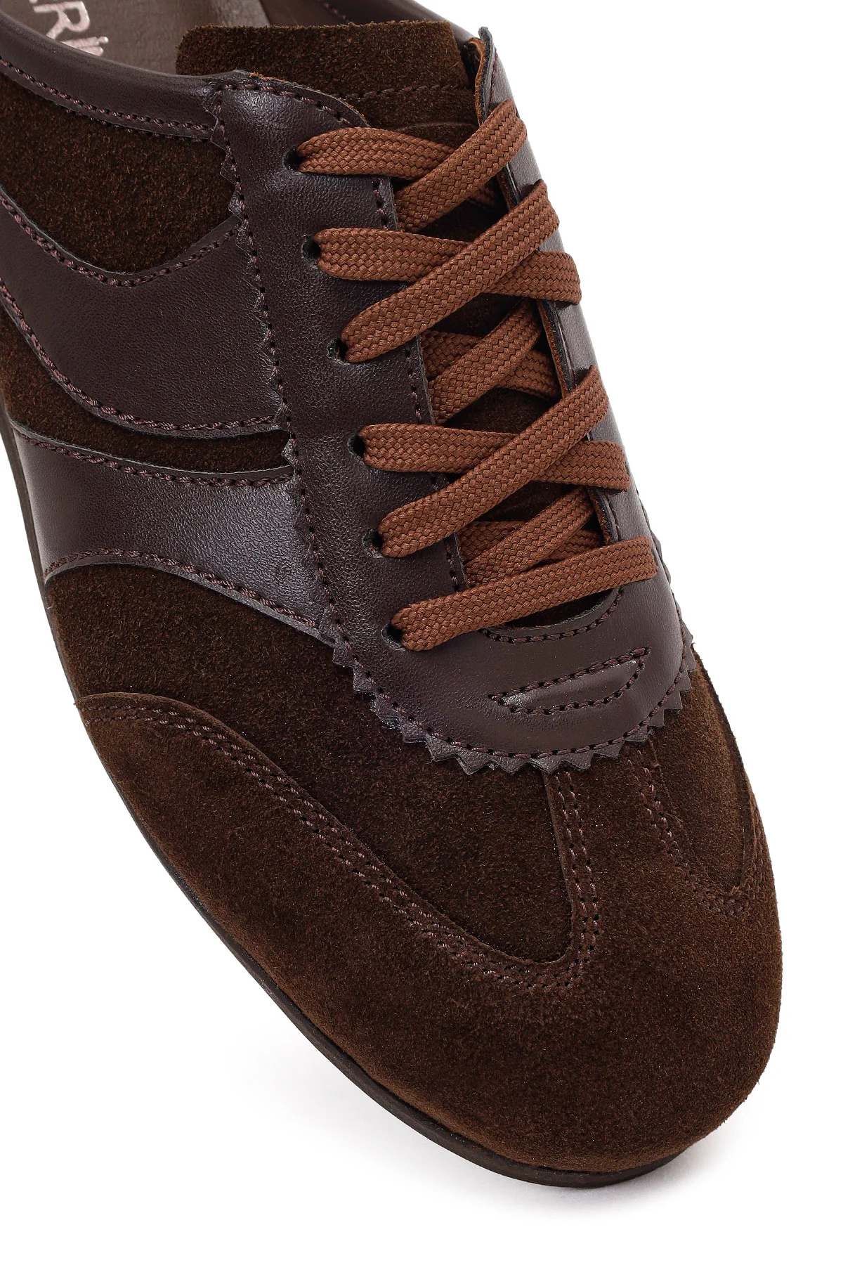 Kadın Kahverengi Mule Arkası Açık Süet Deri Sneaker - Image 9