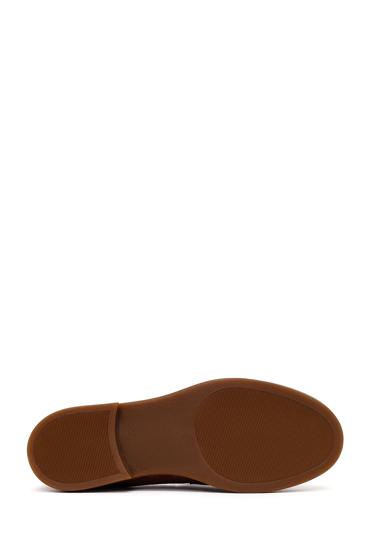 Kadın Kahverengi Püsküllü Süet Deri Loafer - Image 5