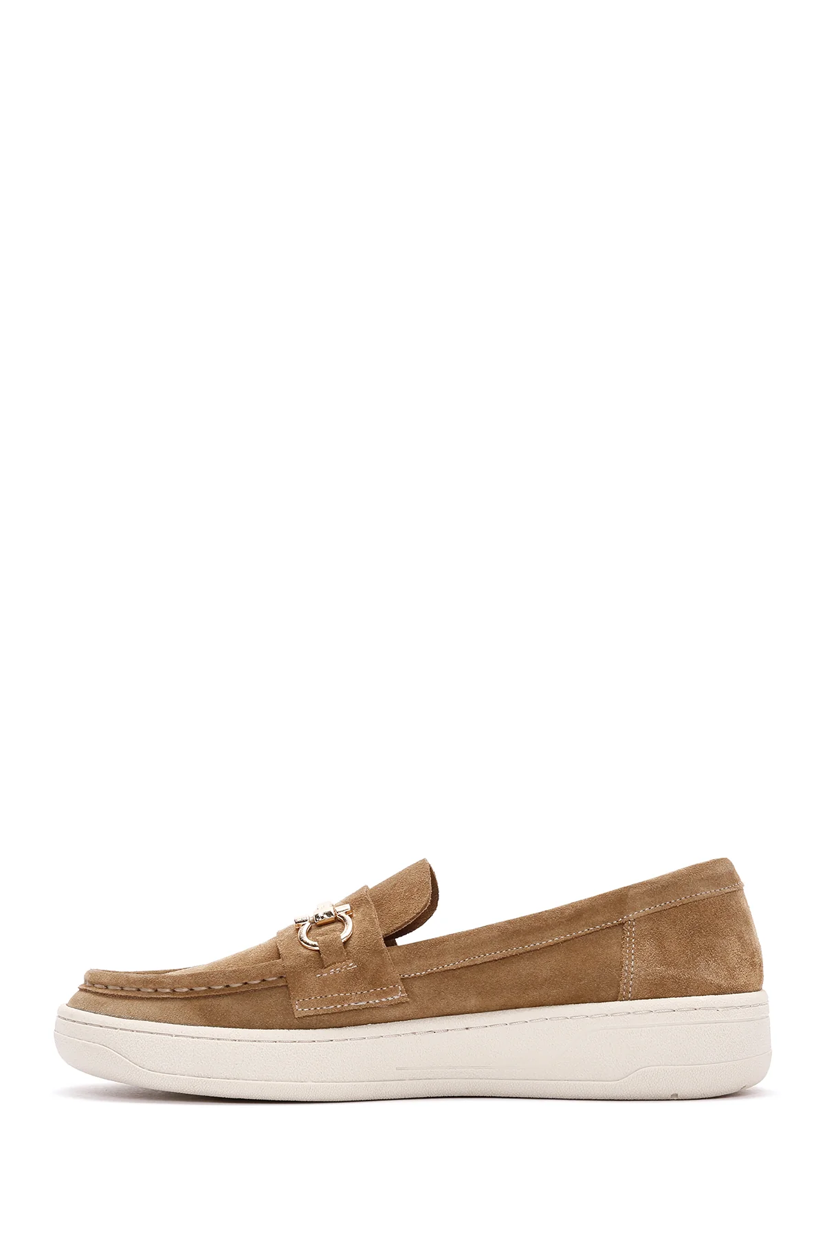 Kadın Kahverengi Süet Deri Casual Loafer - Image 2