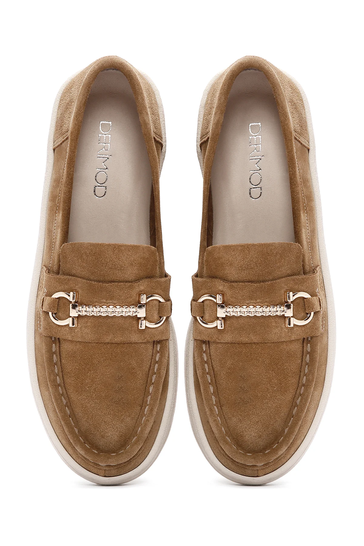 Kadın Kahverengi Süet Deri Casual Loafer - Image 7