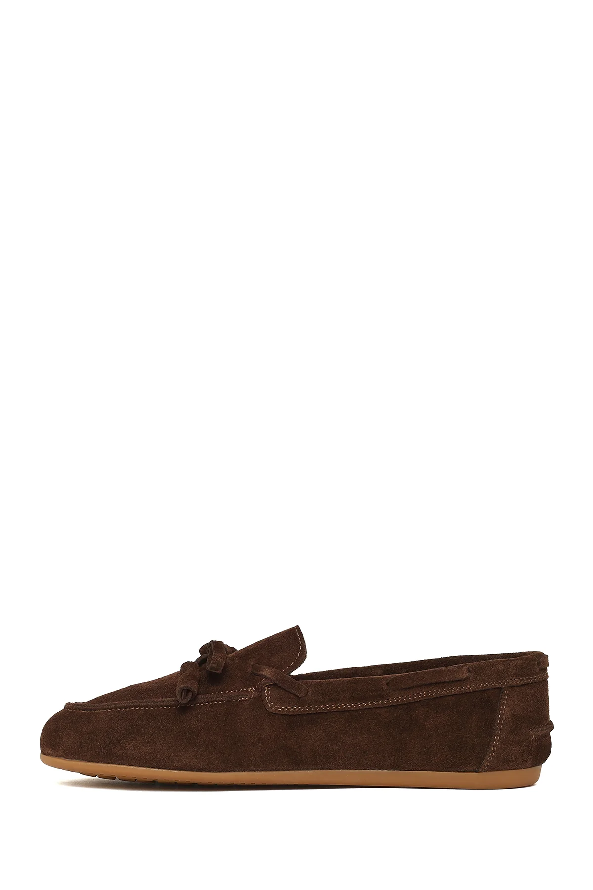 Kadın Kahverengi Süet Deri Loafer - Image 3
