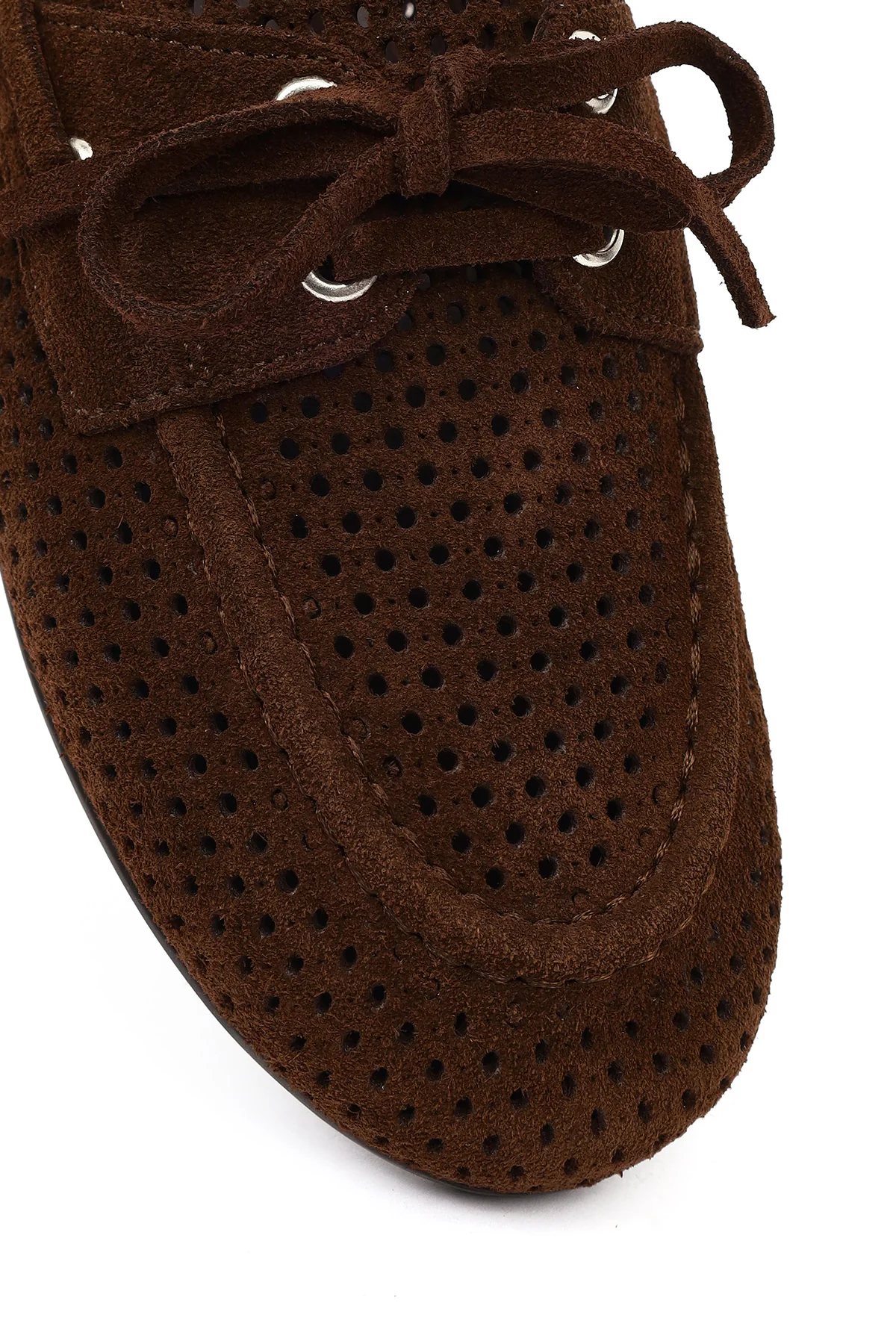 Kadın Kahverengi Süet Deri Loafer - Image 8