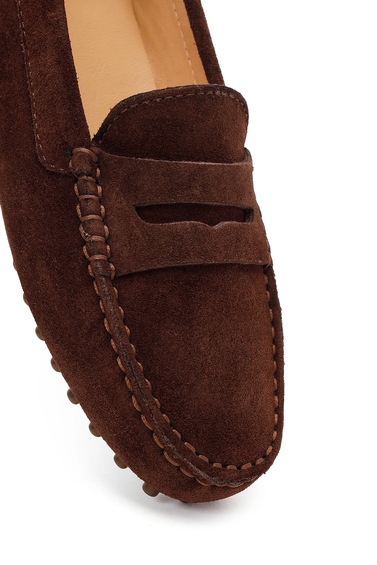 Kadın Kahverengi Süet Deri Loafer - Image 10